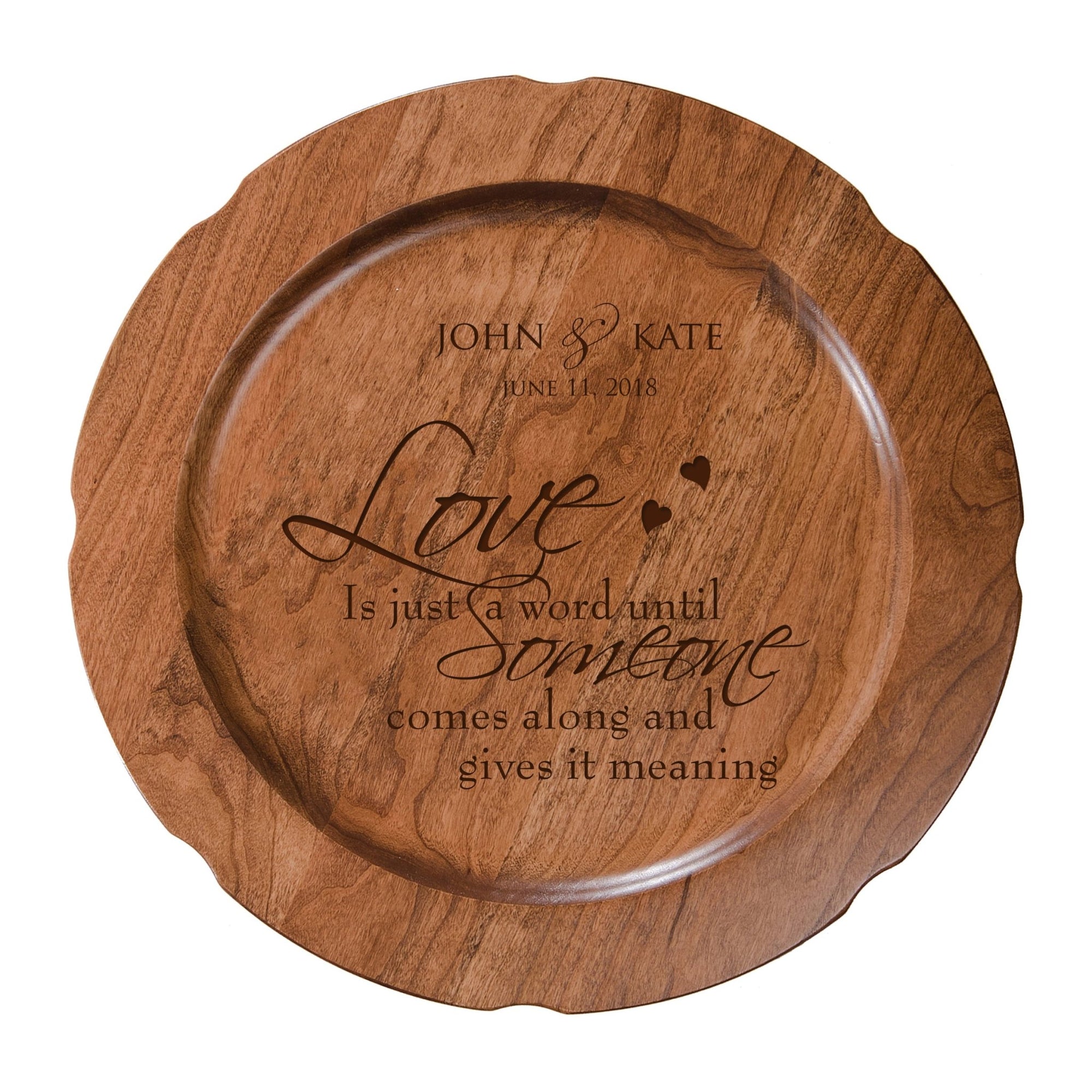 Personalized Inspirational Plates With Quotes - Love Is Just A Word - LifeSong Milestones