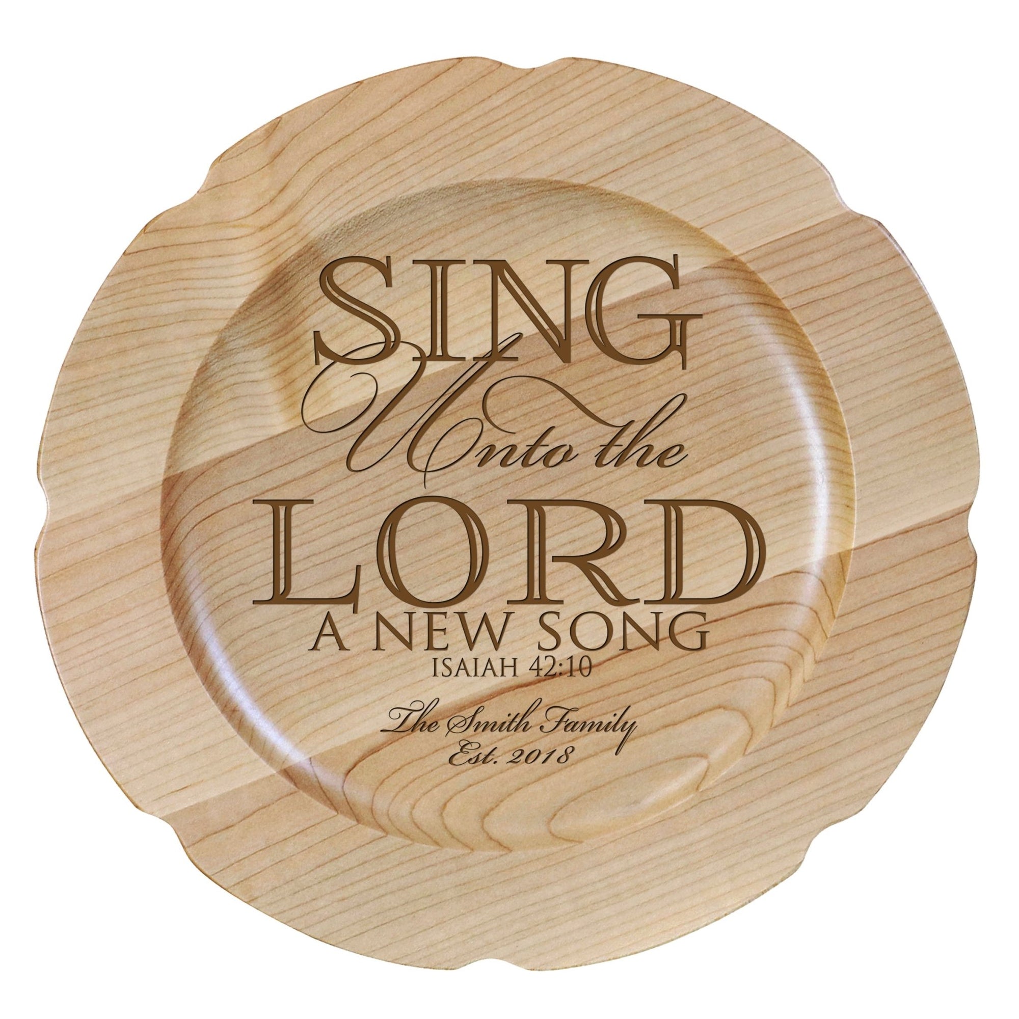 Personalized Inspirational Plates With Quotes - Sing To The Lord - LifeSong Milestones