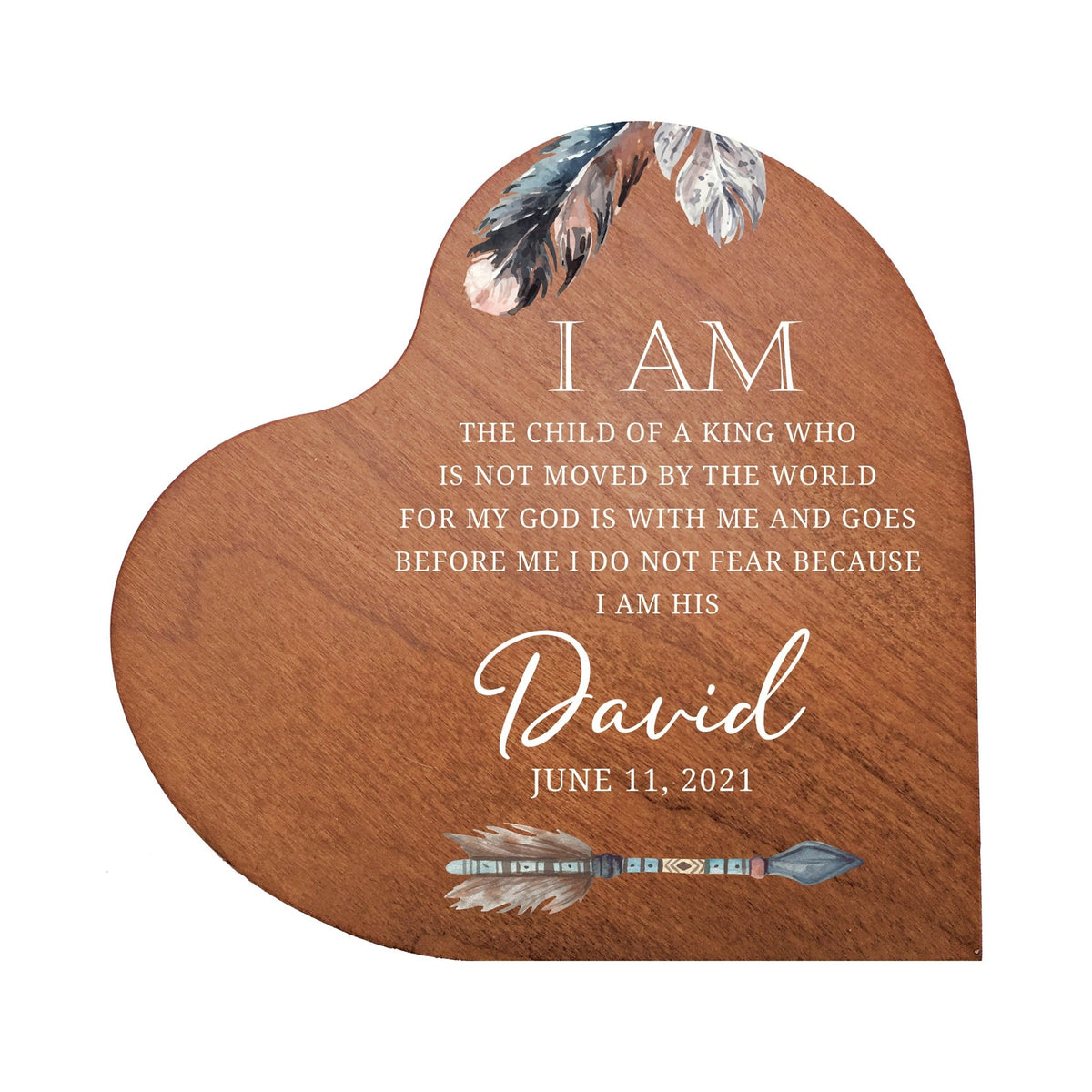 Personalized Baptism Heart Shaped Tabletop Signs Gift for Goddaughter