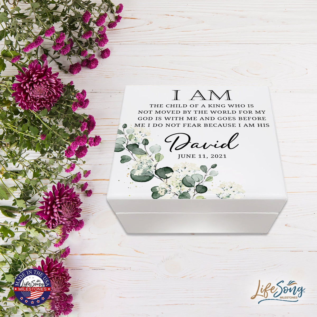 Lifesong Milestones Jewelry Keepsake Box with inset mirror for Gift for Boys and Girls