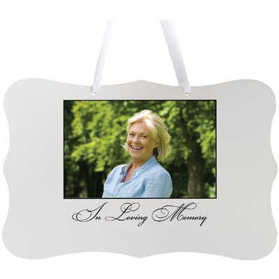 Personalized Inspiring Memorial Scalloped Ribbon Sign 8x12in - In loving memory - LifeSong Milestones