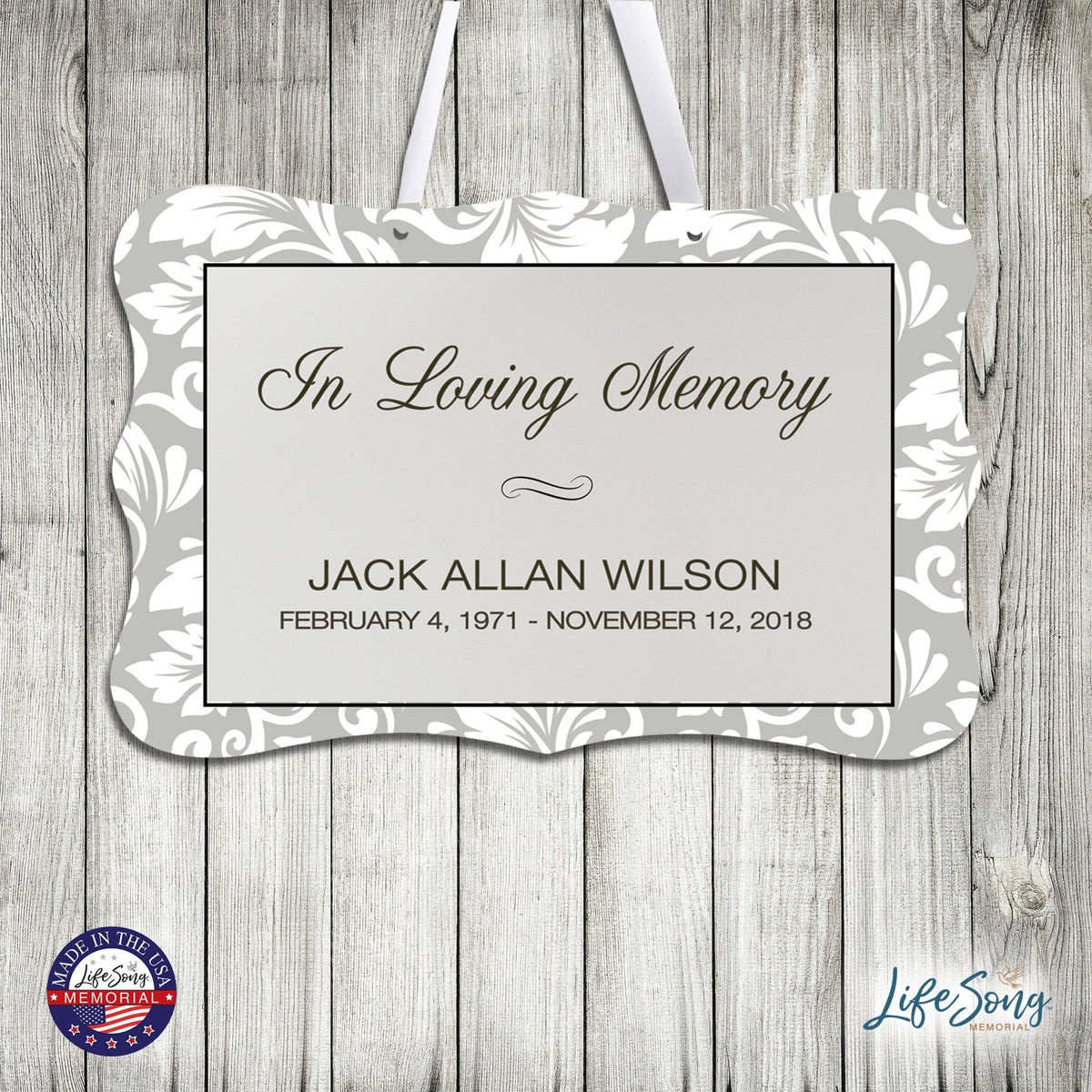 Personalized Inspiring Memorial Scalloped Ribbon Sign 8x12in - In loving memory - LifeSong Milestones