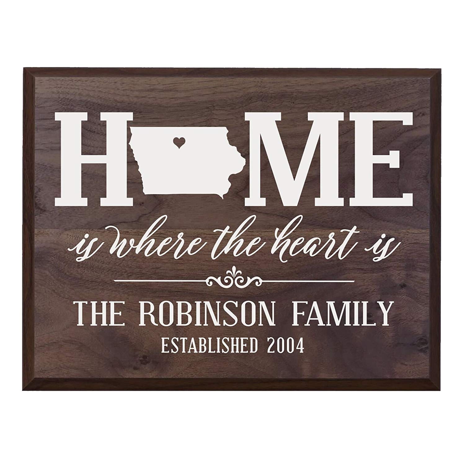 Personalized Iowa State Home is Where the heart is Sign - LifeSong Milestones