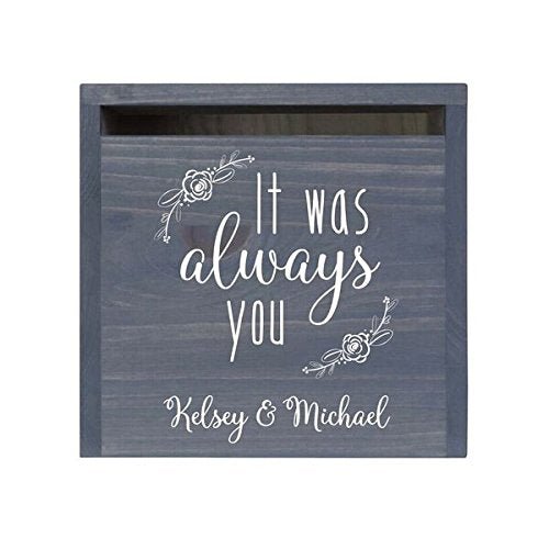 Personalized It Was Always You Wedding Card Box with Front Slot - LifeSong Milestones