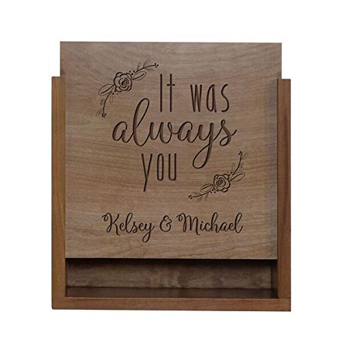 Personalized It Was Always You Wooden Wedding Card Box with Sliding Top - LifeSong Milestones