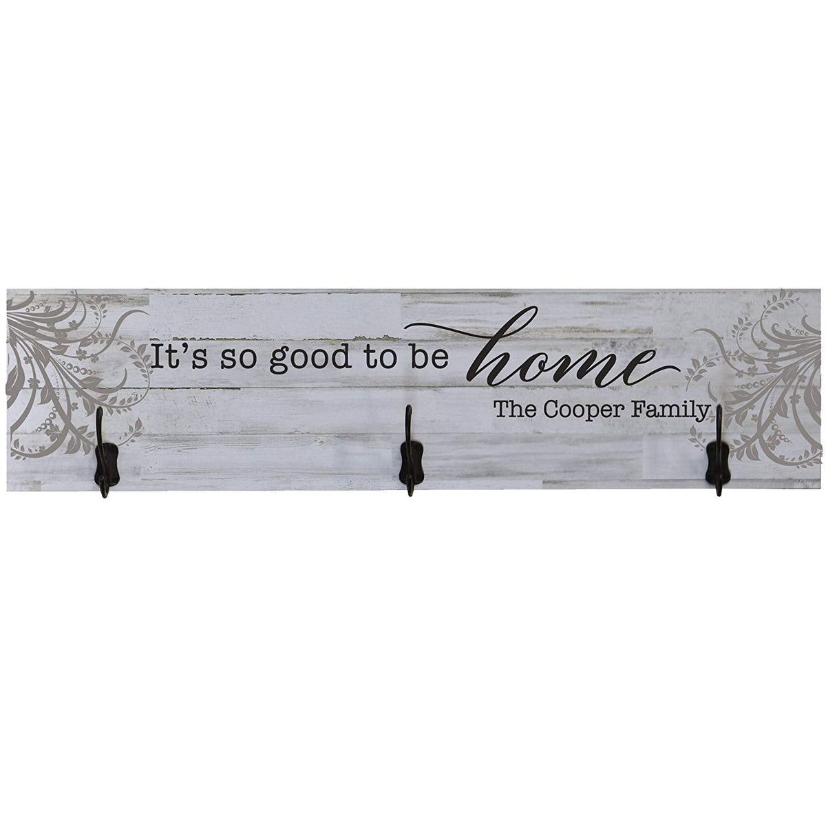 Personalized It&#39;s so Good to be Home Coat Rack Wall Sign - LifeSong Milestones