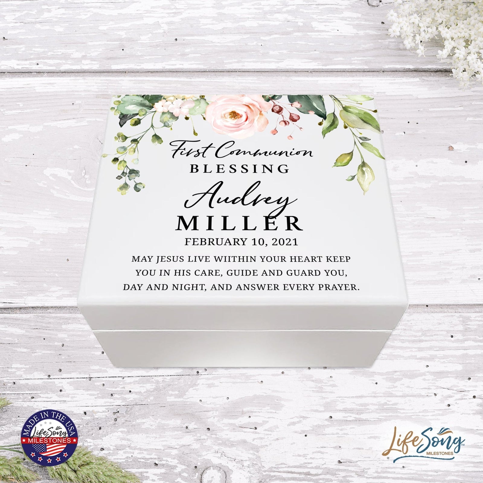 Lifesong Milestones Jewelry Keepsake Box with inset mirror for Girls