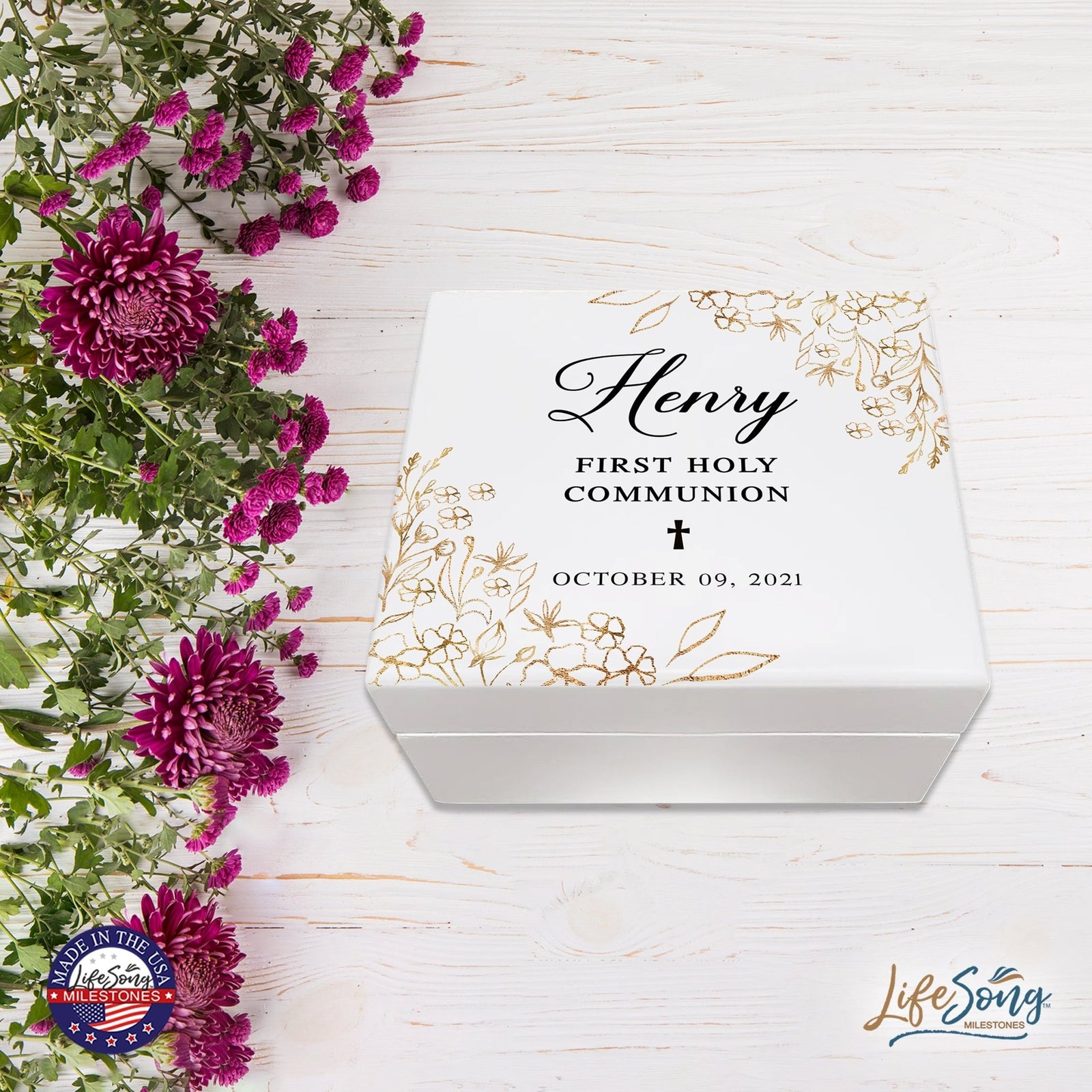 Lifesong Milestones Jewelry Keepsake Box with inset mirror for boys