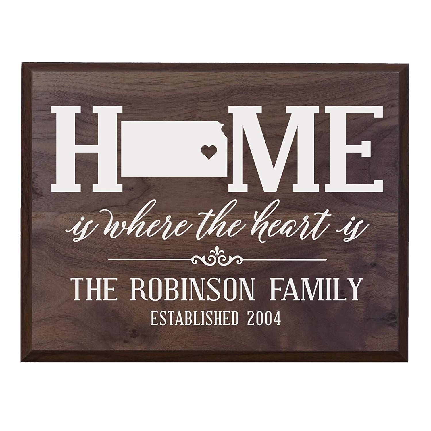 Personalized Kansas State Home is Where the heart is Sign - LifeSong Milestones