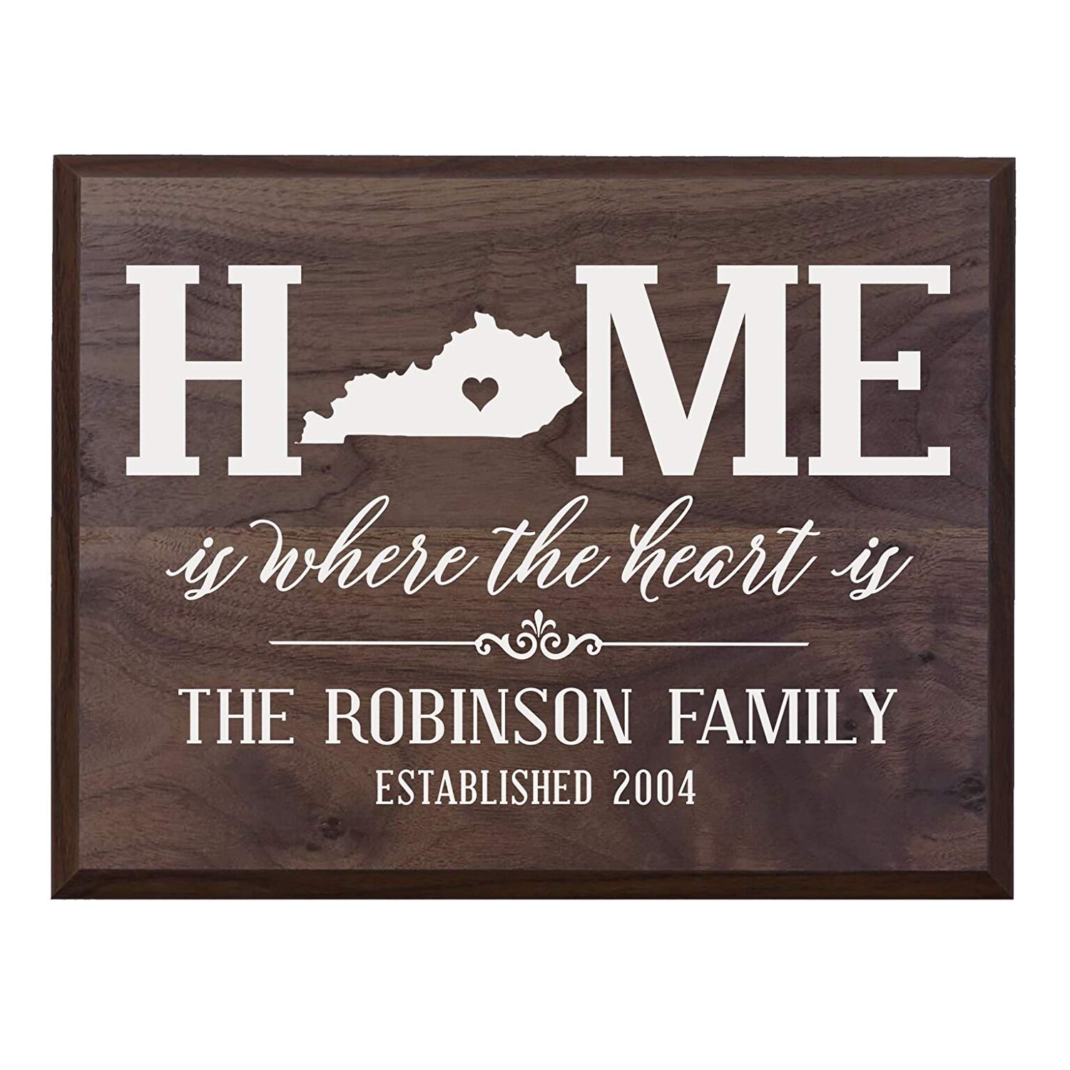 Personalized Kentucky State Home is Where the heart is Sign - LifeSong Milestones