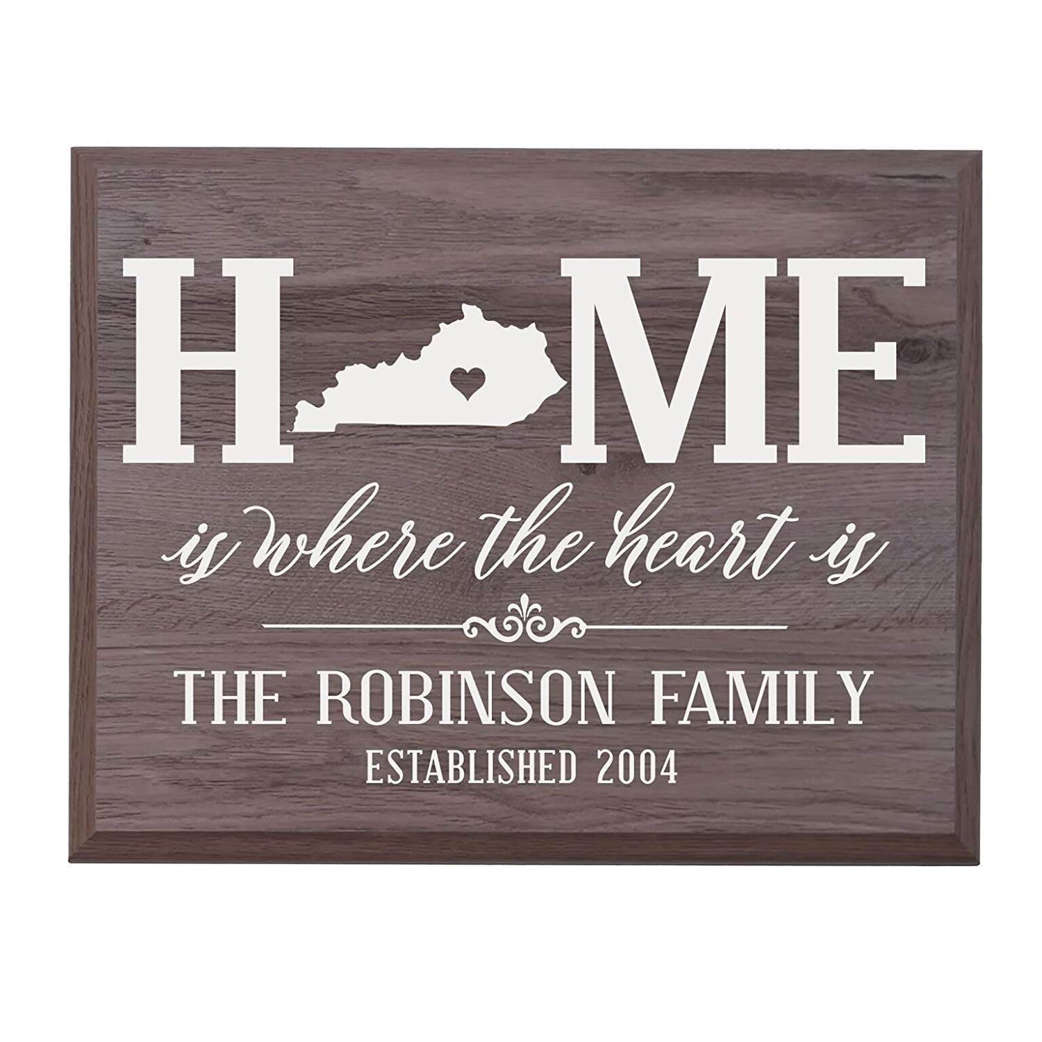 Personalized Kentucky State Home is Where the heart is Sign - LifeSong Milestones