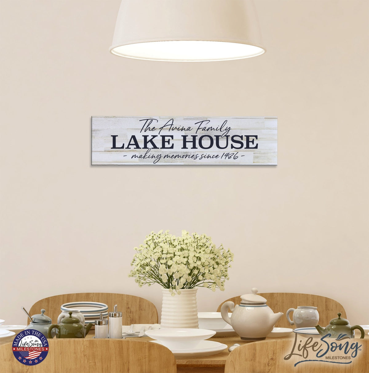 Personalized Lake House Hanging Wall Plaque - Making Memories - LifeSong Milestones