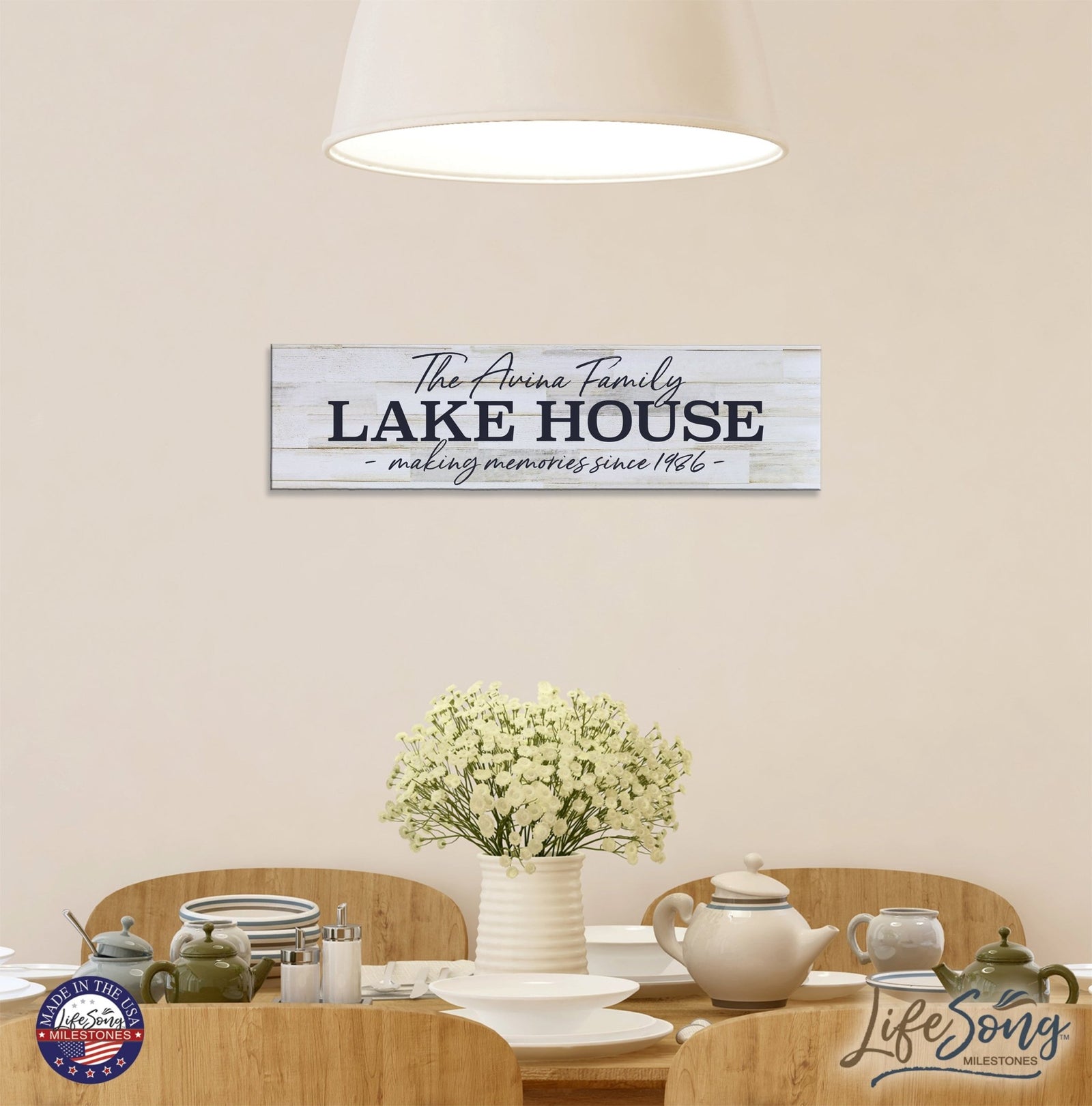 Personalized Lake House Hanging Wall Plaque - Making Memories - LifeSong Milestones