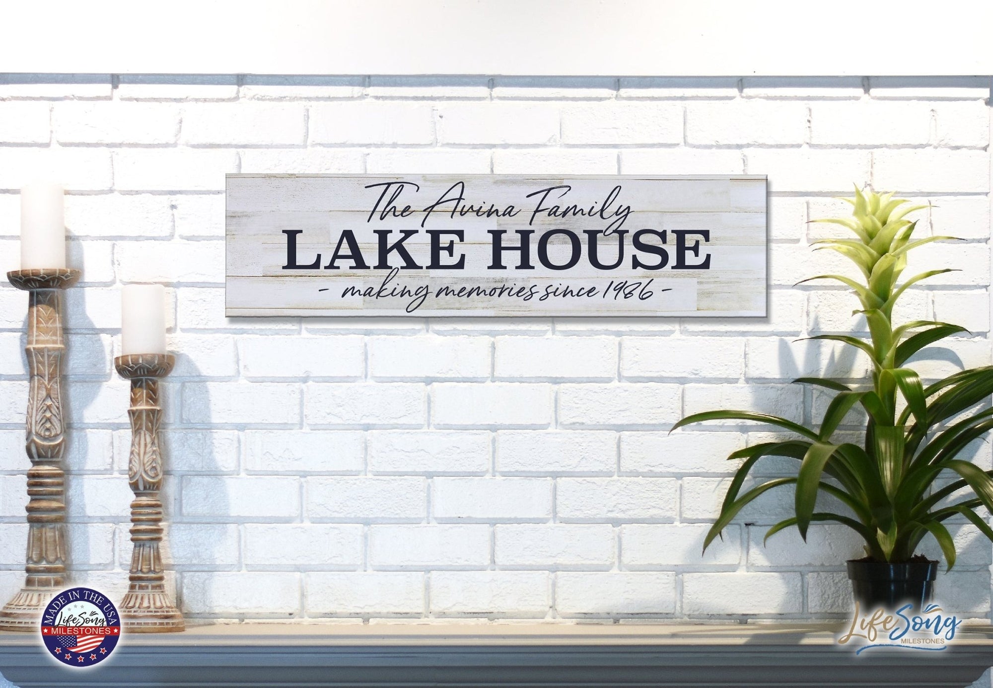 Personalized Lake House Hanging Wall Plaque - Making Memories - LifeSong Milestones