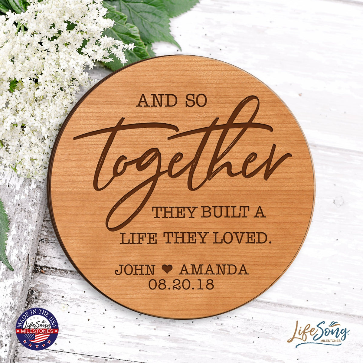 Personalized Lazy Susan - Building A Life Together - LifeSong Milestones