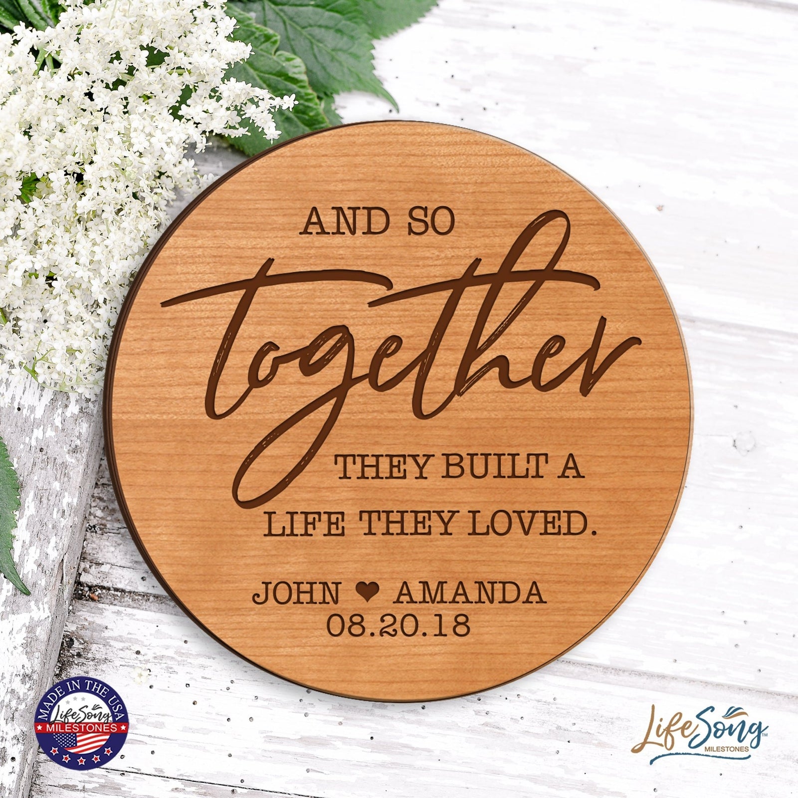 Personalized Lazy Susan - Building A Life Together - LifeSong Milestones