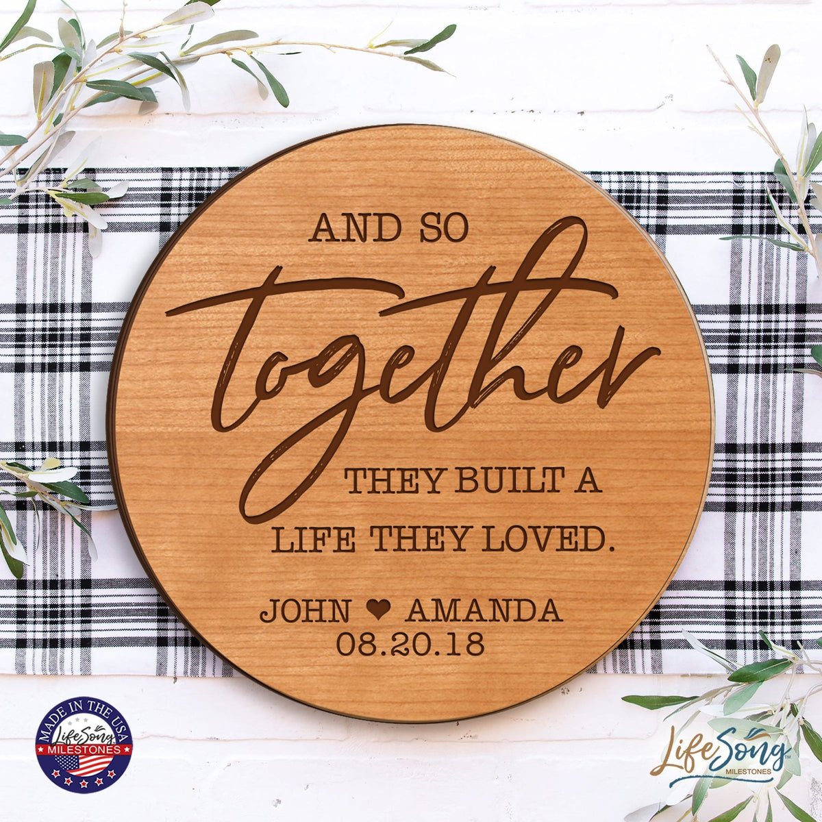 Personalized Lazy Susan - Building A Life Together - LifeSong Milestones