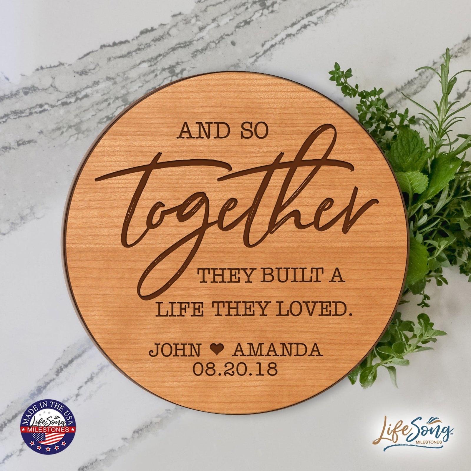 Personalized Lazy Susan - Building A Life Together - LifeSong Milestones