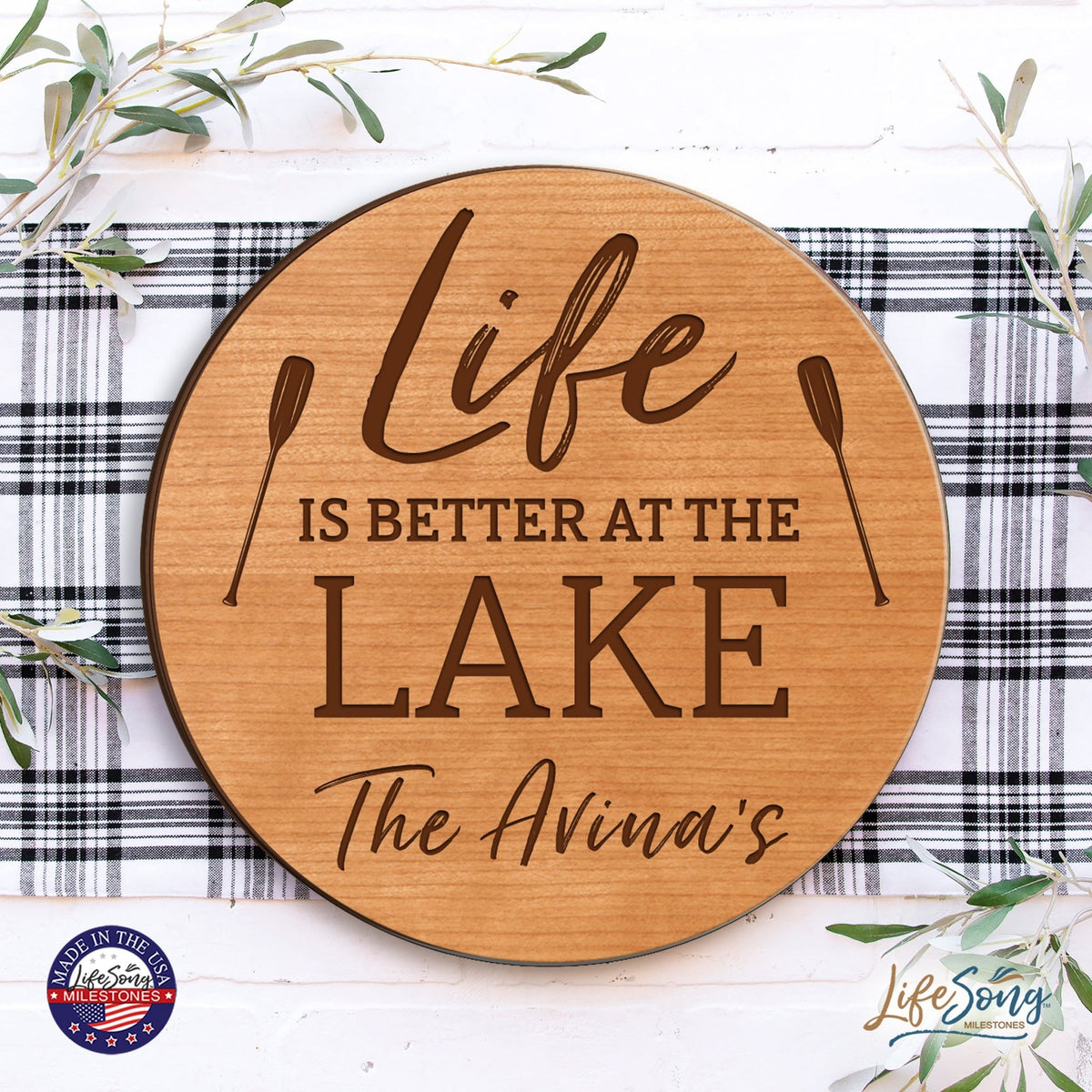 Personalized Lazy Susan Life Is Best At The Lake - LifeSong Milestones