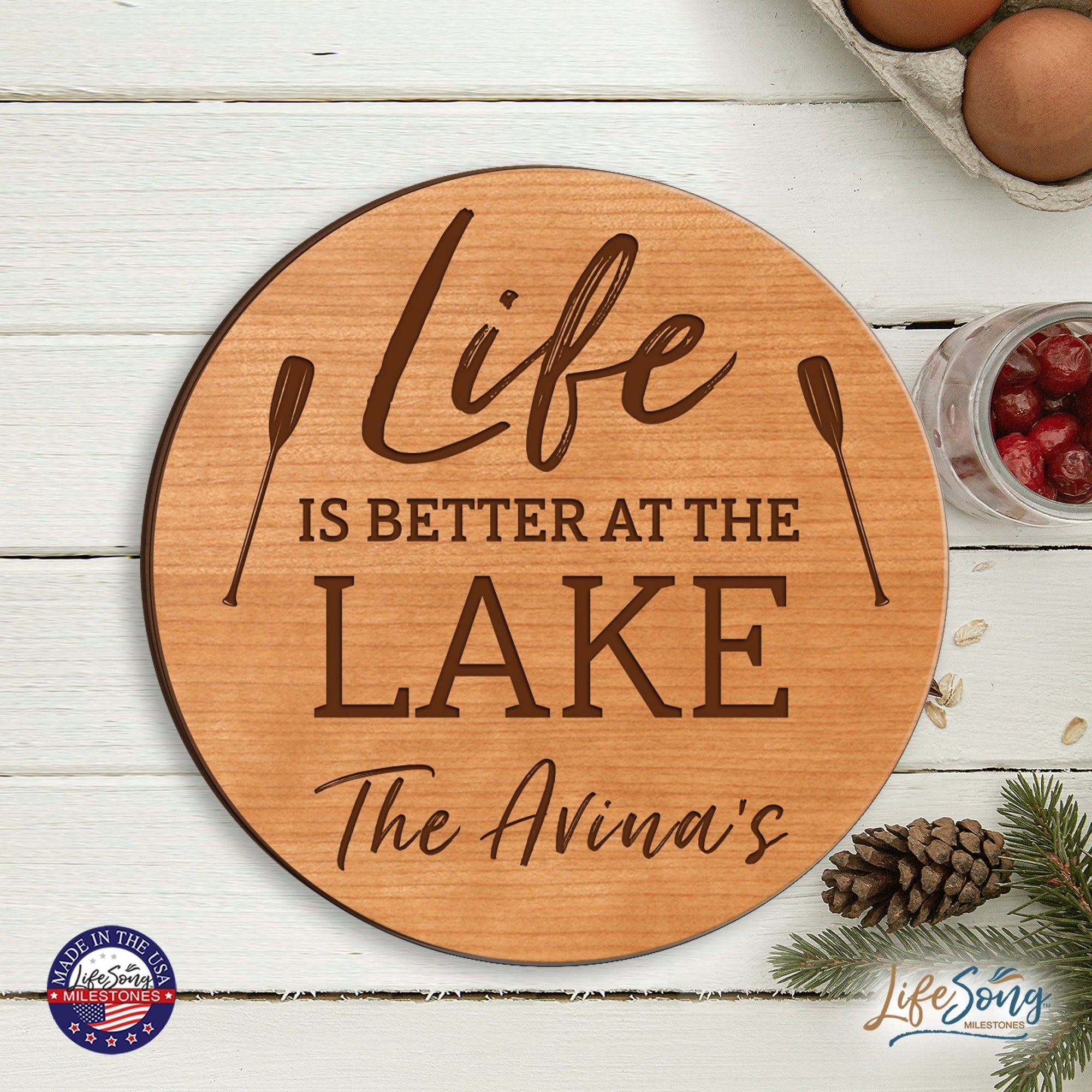 Personalized Lazy Susan Life Is Best At The Lake - LifeSong Milestones
