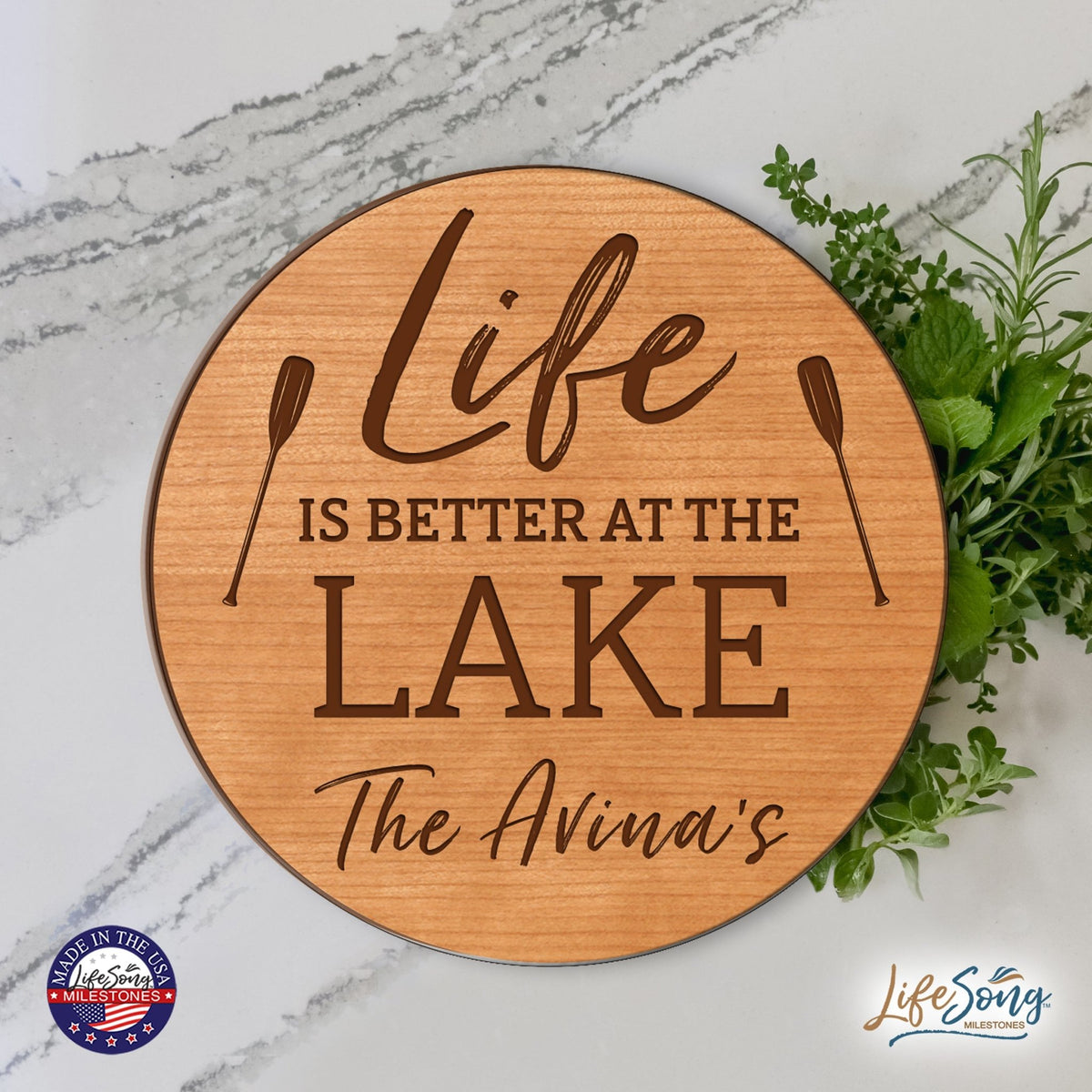 Personalized Lazy Susan Life Is Best At The Lake - LifeSong Milestones
