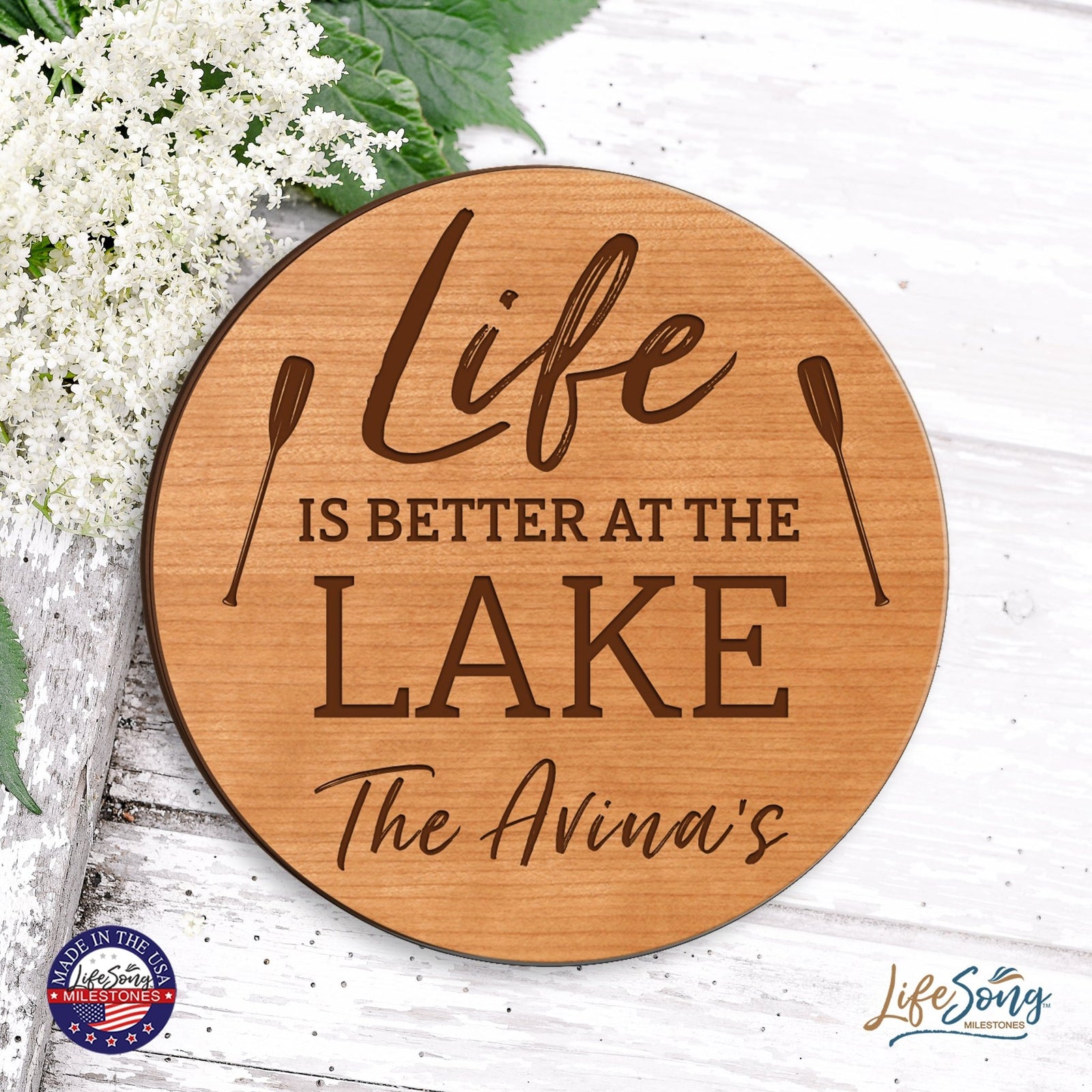 Personalized Lazy Susan Life Is Best At The Lake - LifeSong Milestones