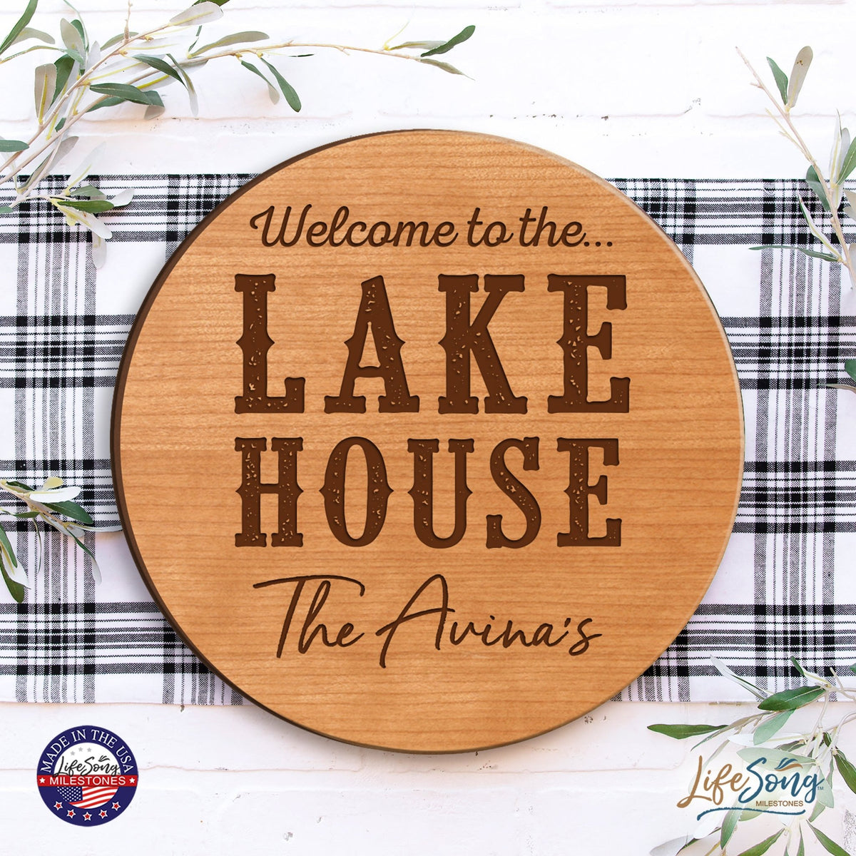 Personalized Lazy Susan Life Is Best At The Lake - LifeSong Milestones