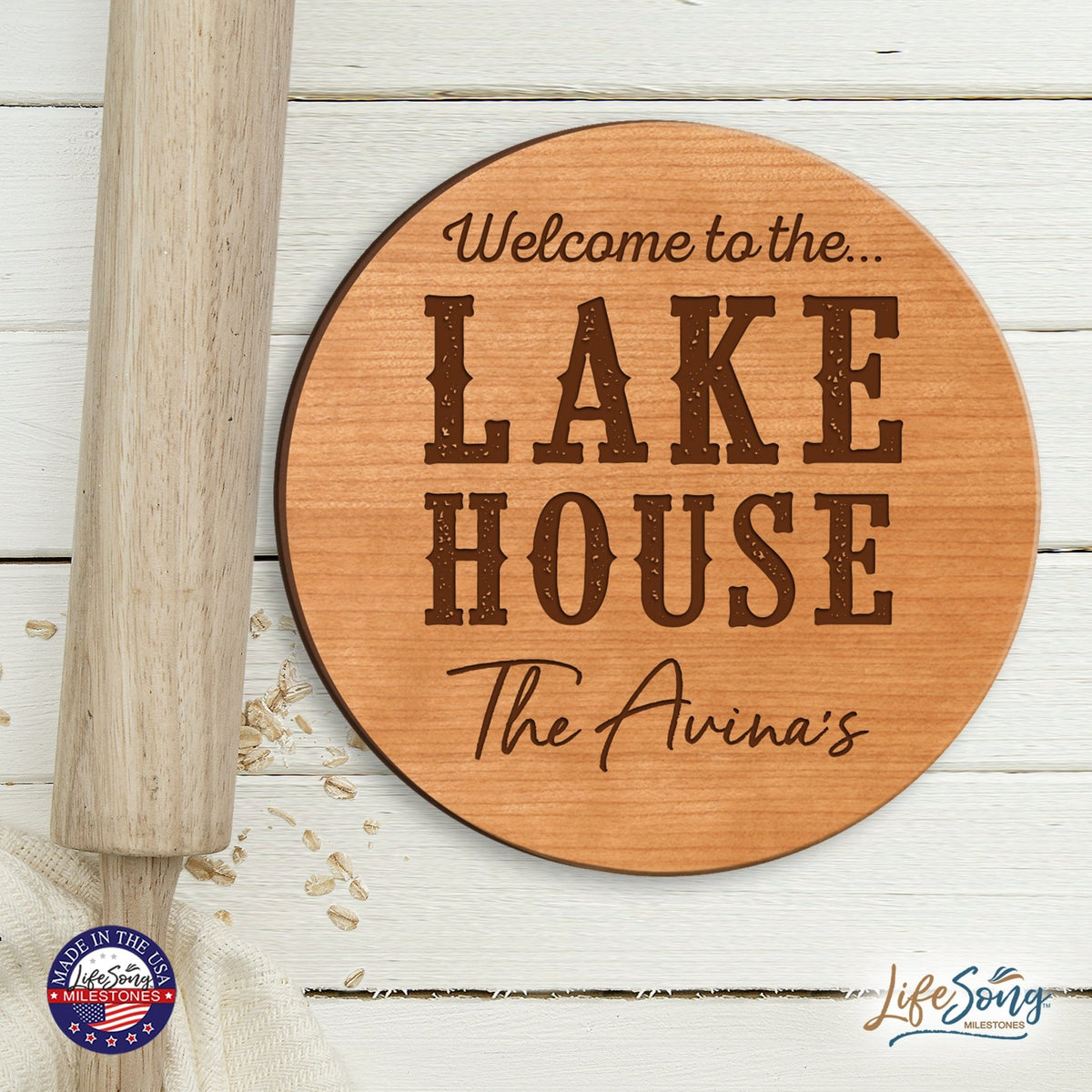 Personalized Lazy Susan Life Is Best At The Lake - LifeSong Milestones