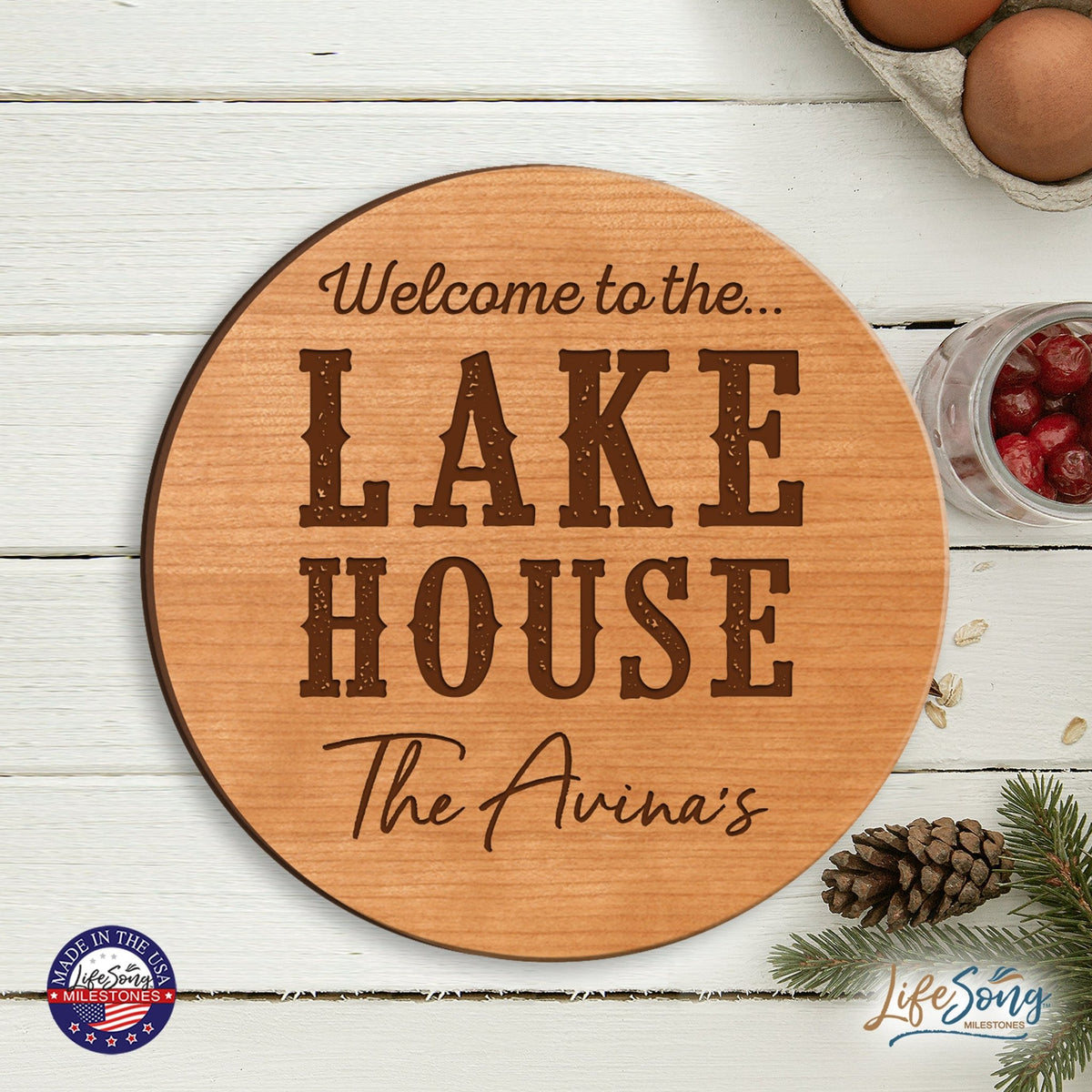 Personalized Lazy Susan Life Is Best At The Lake - LifeSong Milestones