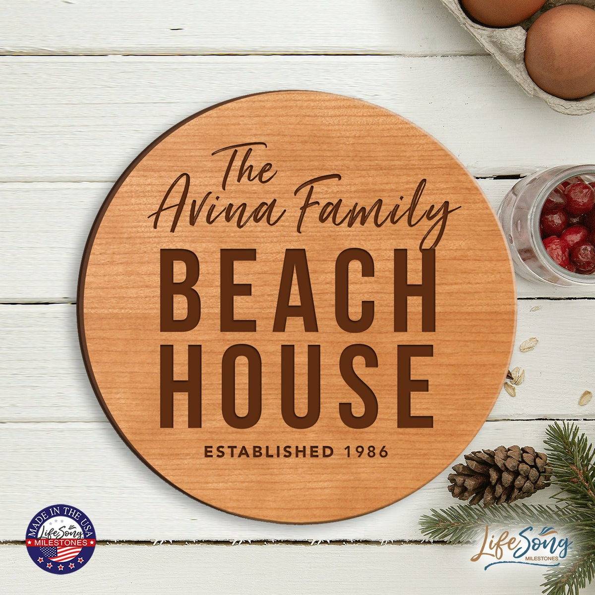 Personalized Lazy Susan With Established Year of Family - LifeSong Milestones