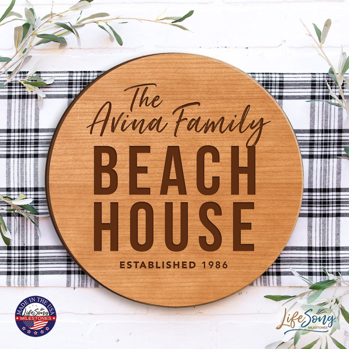 Personalized Lazy Susan With Established Year of Family - LifeSong Milestones