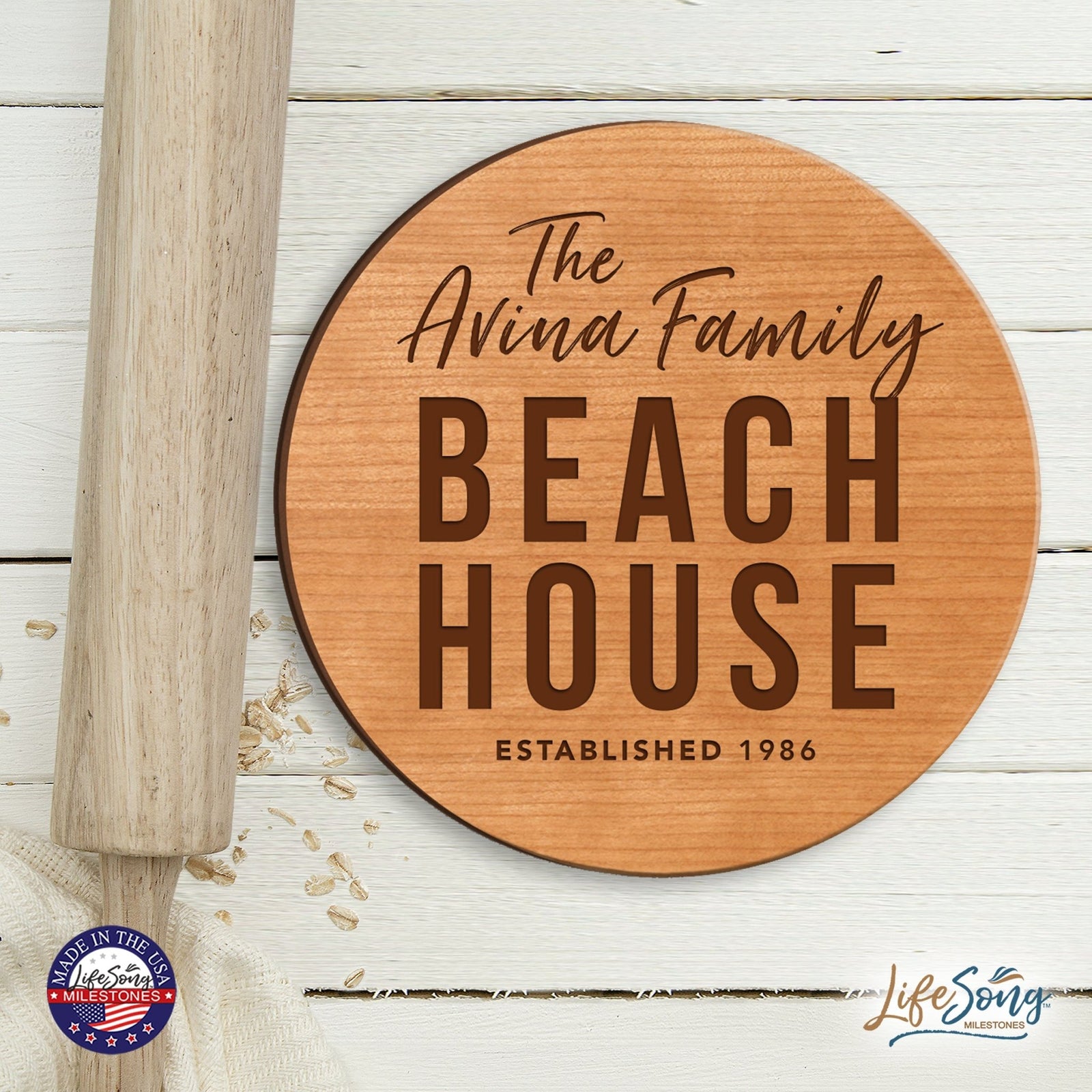 Personalized Lazy Susan With Established Year of Family - LifeSong Milestones