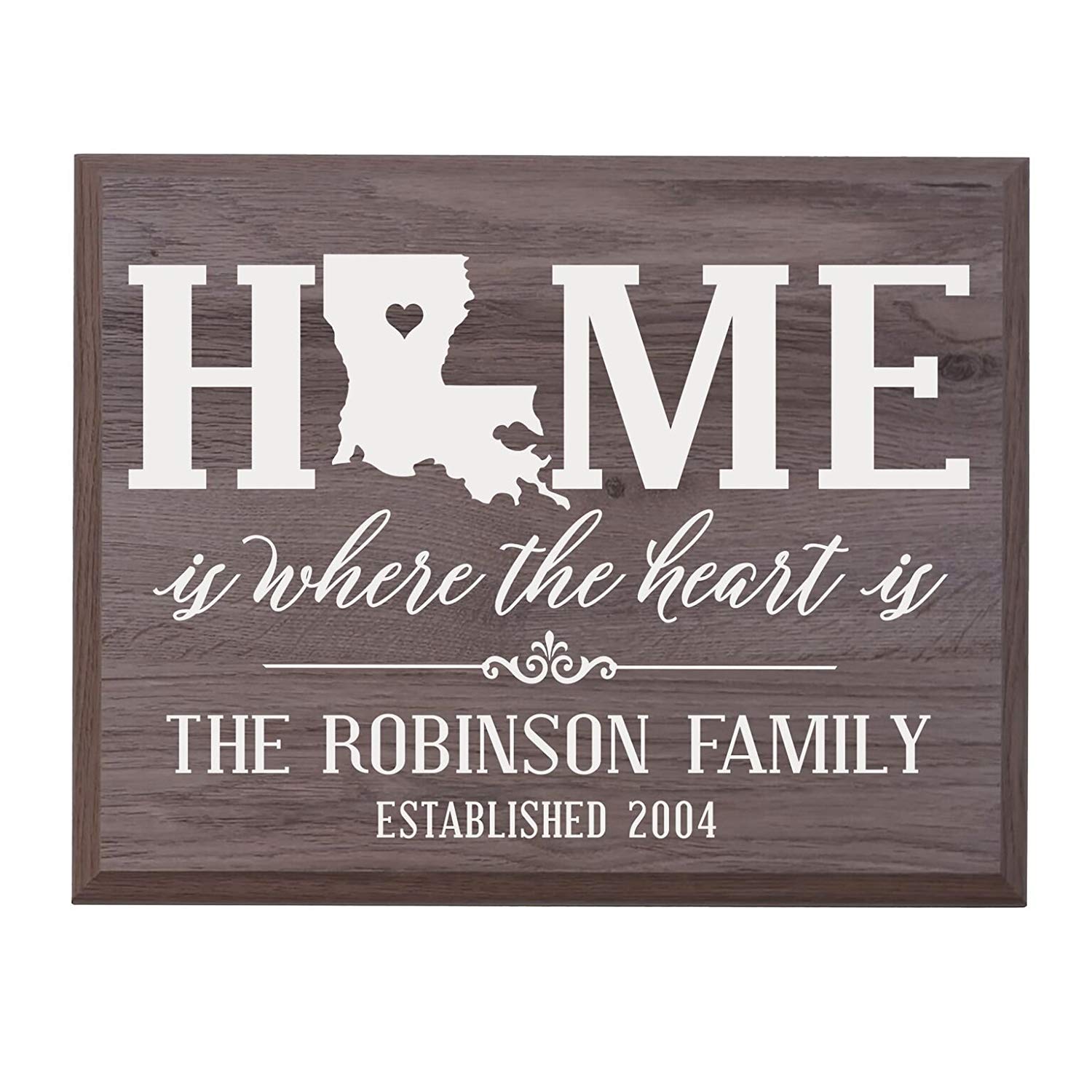 Personalized Louisiana State Home is Where the heart is Sign - LifeSong Milestones