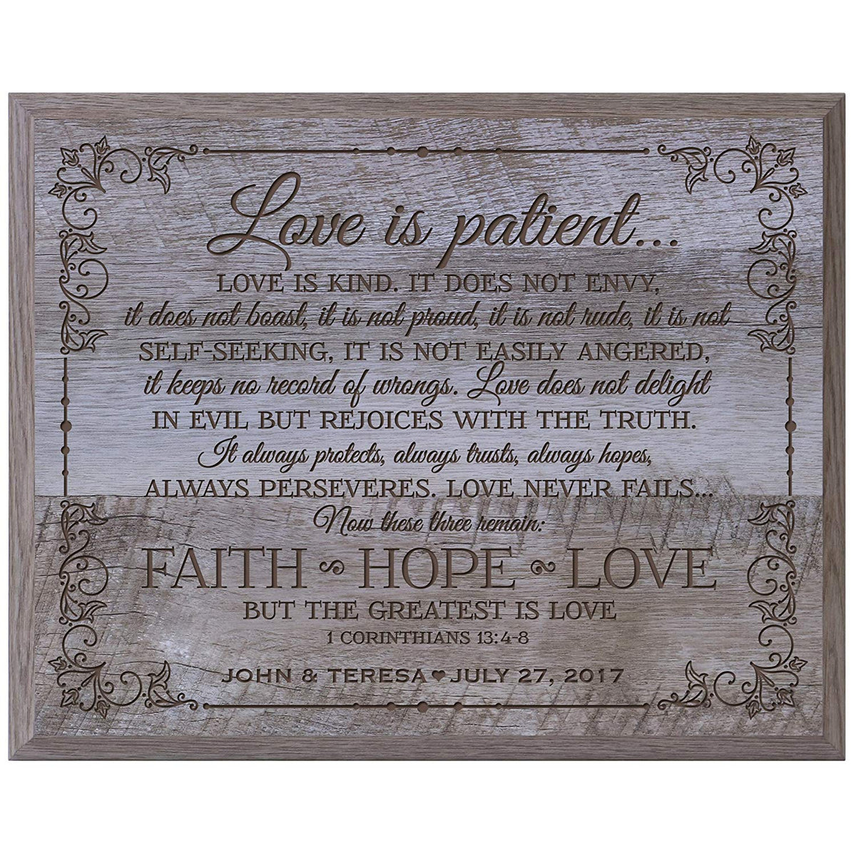 Personalized Love Is Patient Wall Plaque - LifeSong Milestones