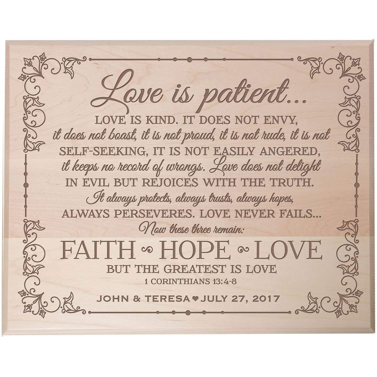 Personalized Love Is Patient Wall Plaque - LifeSong Milestones