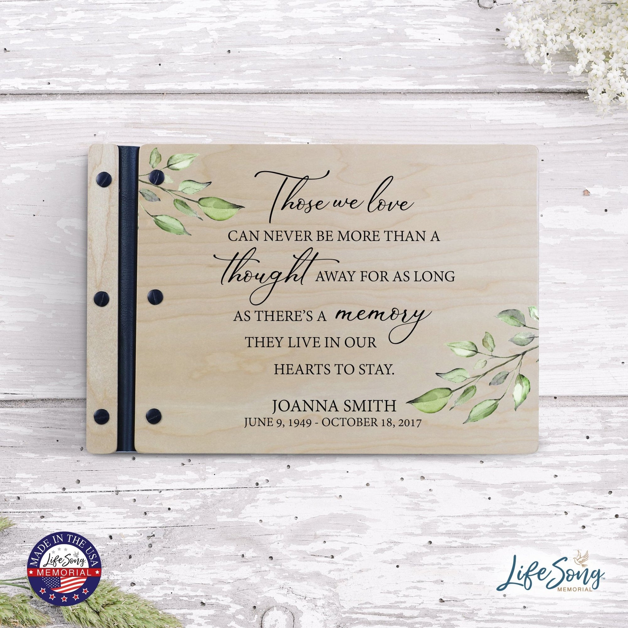 Personalized Medium Wooden Memorial Guestbook 12.375x8.5 - Those We Love (Ivory) - LifeSong Milestones