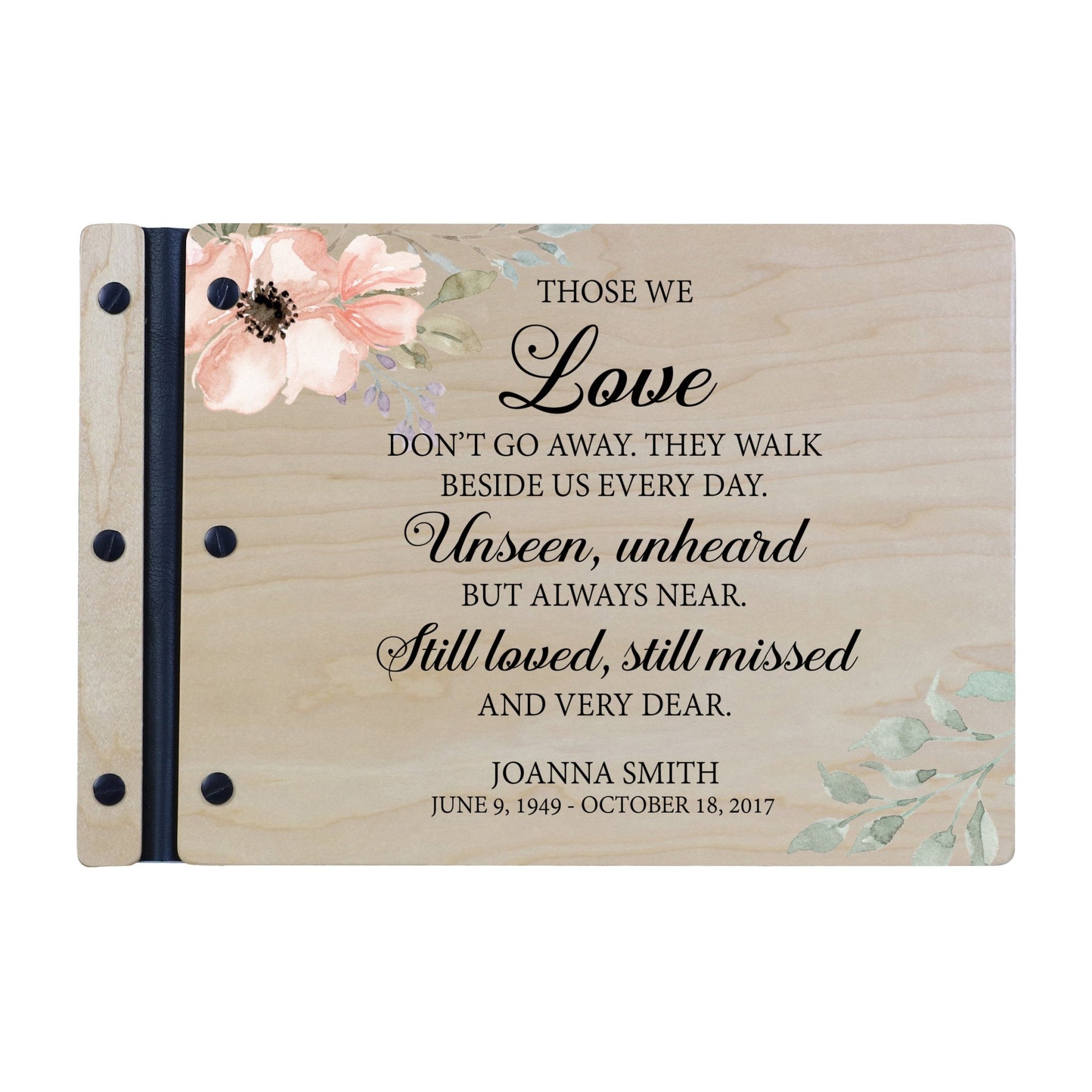 Personalized Medium Wooden Memorial Guestbook 12.375x8.5 - Those We Love (Ivory) - LifeSong Milestones