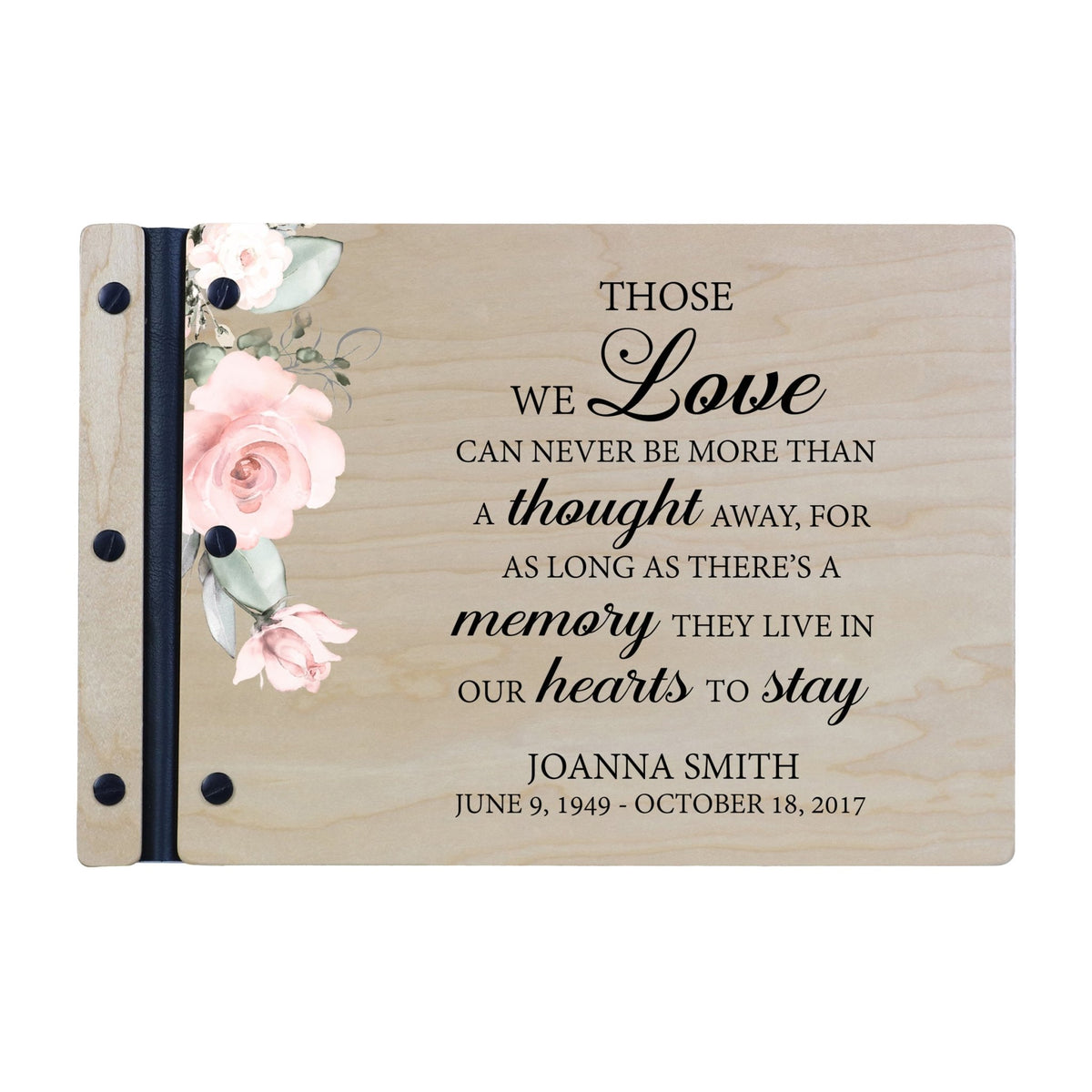 Personalized Medium Wooden Memorial Guestbook 12.375x8.5 - Those We Love (Ivory) - LifeSong Milestones