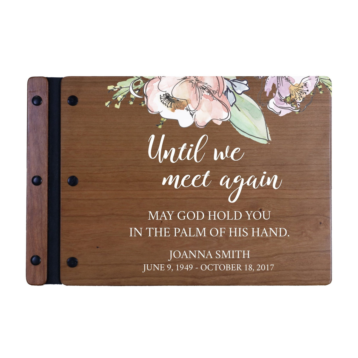 Personalized Medium Wooden Memorial Guestbook 12.375x8.5 - Until We Meet Again - LifeSong Milestones