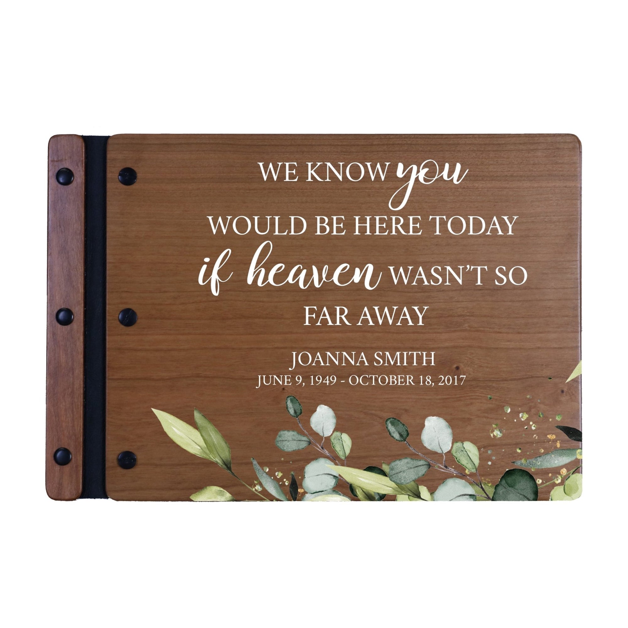 Personalized Medium Wooden Memorial Guestbook 12.375x8.5 - We Know You Would - LifeSong Milestones