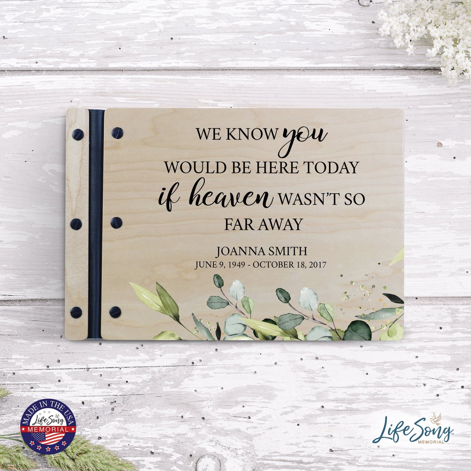 Personalized Medium Wooden Memorial Guestbook 12.375x8.5 - We Know You Would - LifeSong Milestones