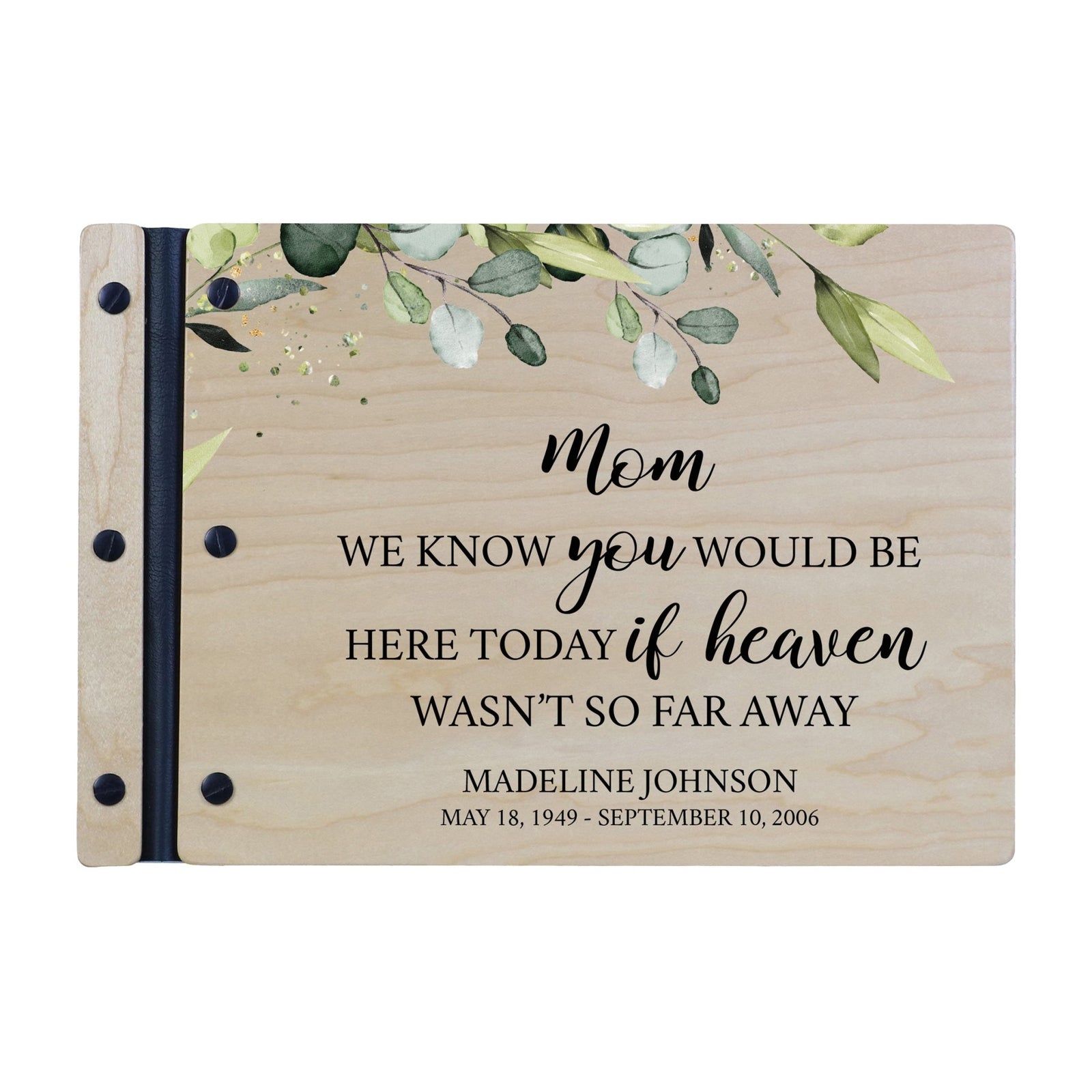 Personalized Medium Wooden Memorial Guestbook 12.375x8.5 - We Know You Would (Ivory) - LifeSong Milestones