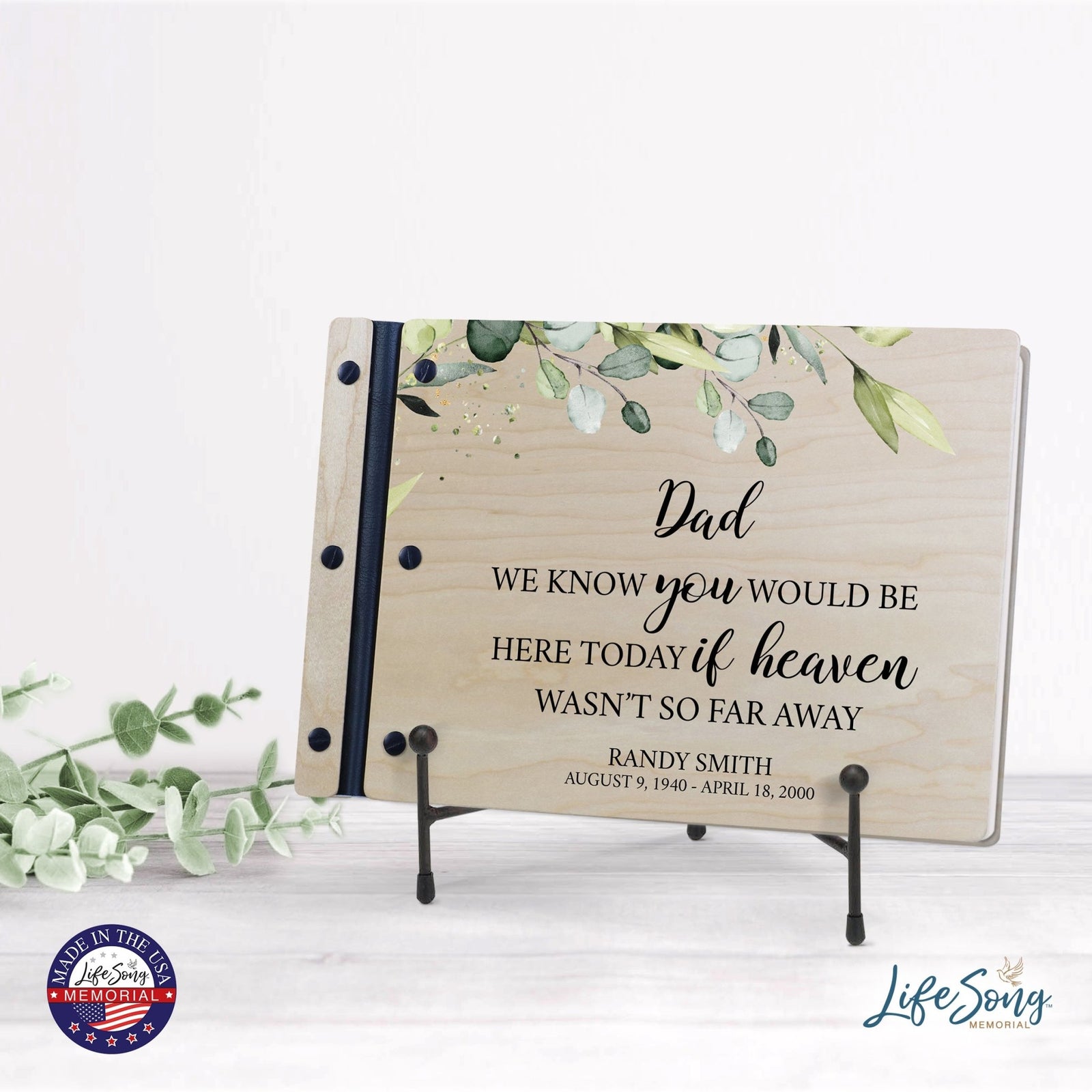 Personalized Medium Wooden Memorial Guestbook 12.375x8.5 - We Know You Would (Ivory) - LifeSong Milestones