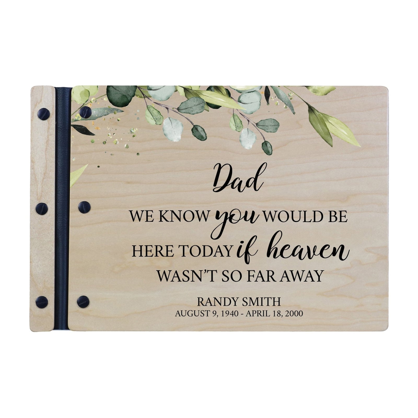 Personalized Medium Wooden Memorial Guestbook 12.375x8.5 - We Know You Would (Ivory) - LifeSong Milestones