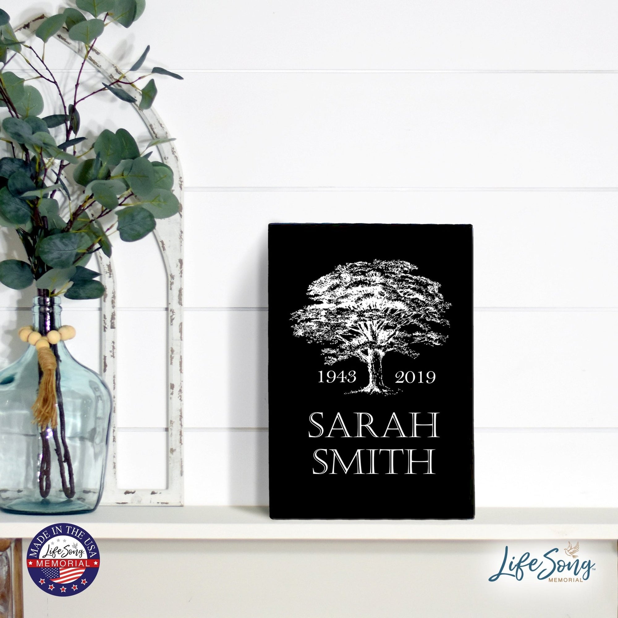 Personalized Memorial 5.5x8 Wooden Table Top and shelf decor Home Decor - Sarah Smith - LifeSong Milestones
