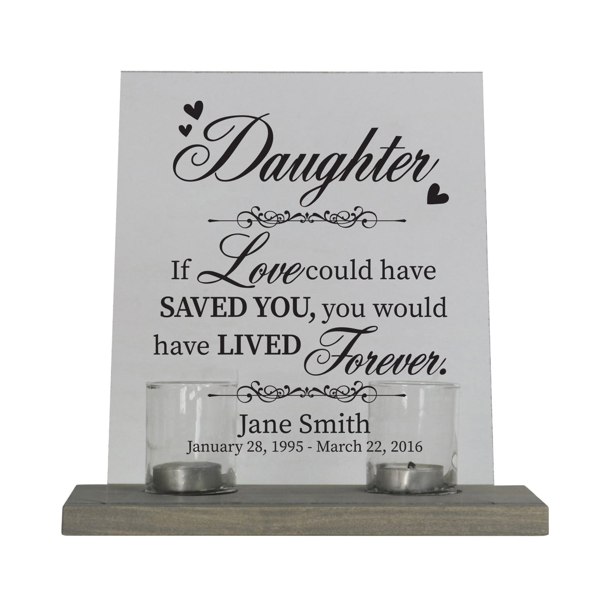 Personalized Memorial Acrylic Sign 8x10 with Votive Candle Holder If Love Could - LifeSong Milestones