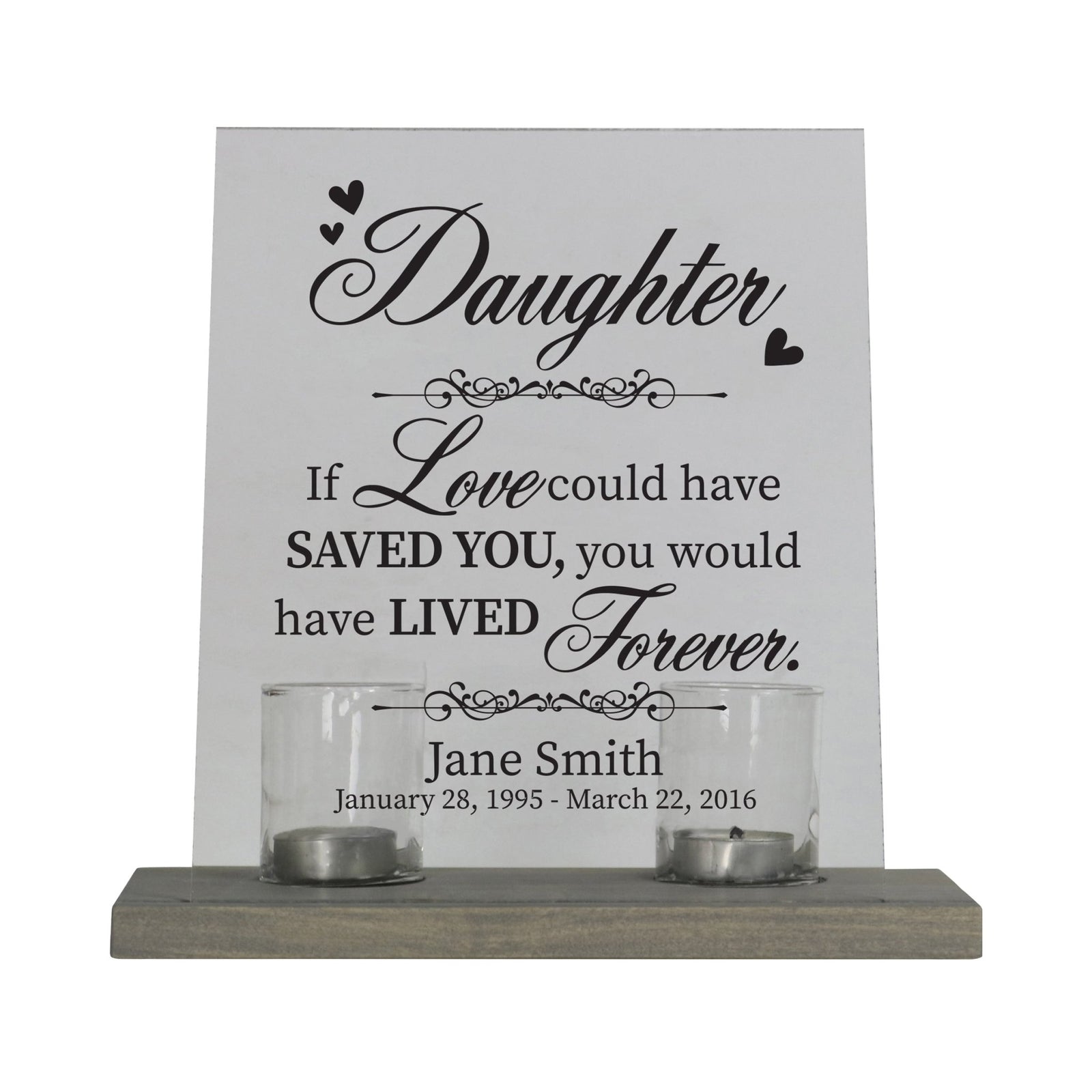 Personalized Memorial Acrylic Sign 8x10 with Votive Candle Holder If Love Could - LifeSong Milestones