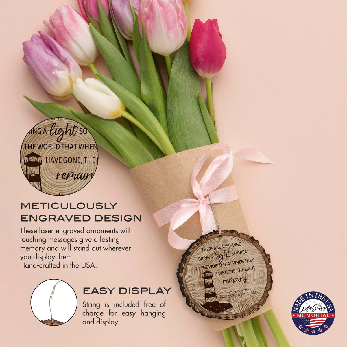 Personalized Memorial Barky Ornaments Bereavement Sympathy Keepsake For The Loss Of A Loved One - There Are Some Who Bring The Light - LifeSong Milestones