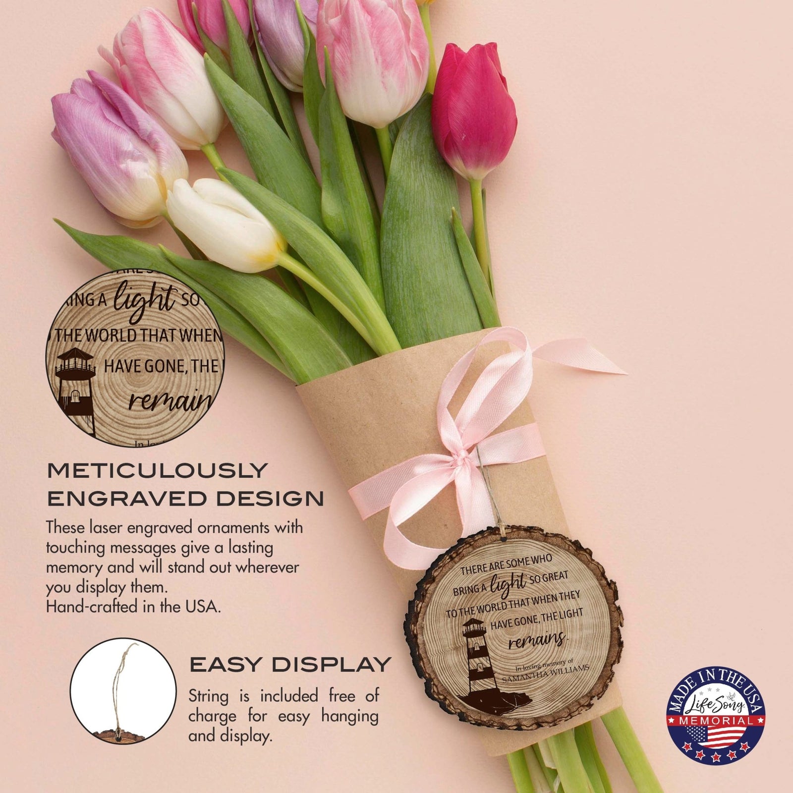 Personalized Memorial Barky Ornaments Bereavement Sympathy Keepsake For The Loss Of A Loved One - There Are Some Who Bring The Light - LifeSong Milestones