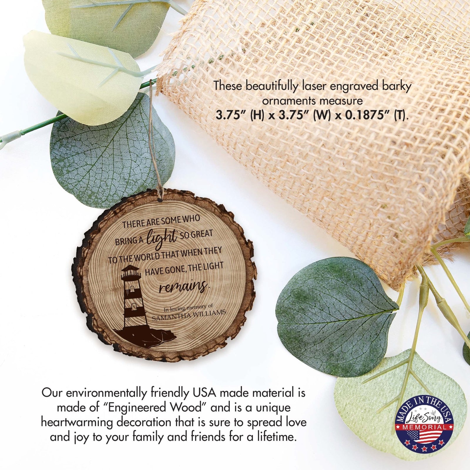 Personalized Memorial Barky Ornaments Bereavement Sympathy Keepsake For The Loss Of A Loved One - There Are Some Who Bring The Light - LifeSong Milestones